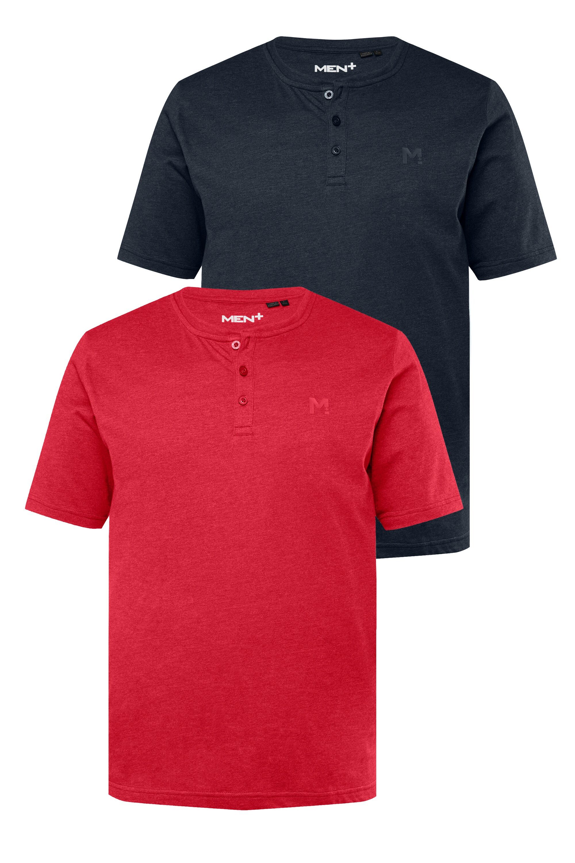 Men Plus T-Shirt Men+ Henley 2er-Pack günstig online kaufen