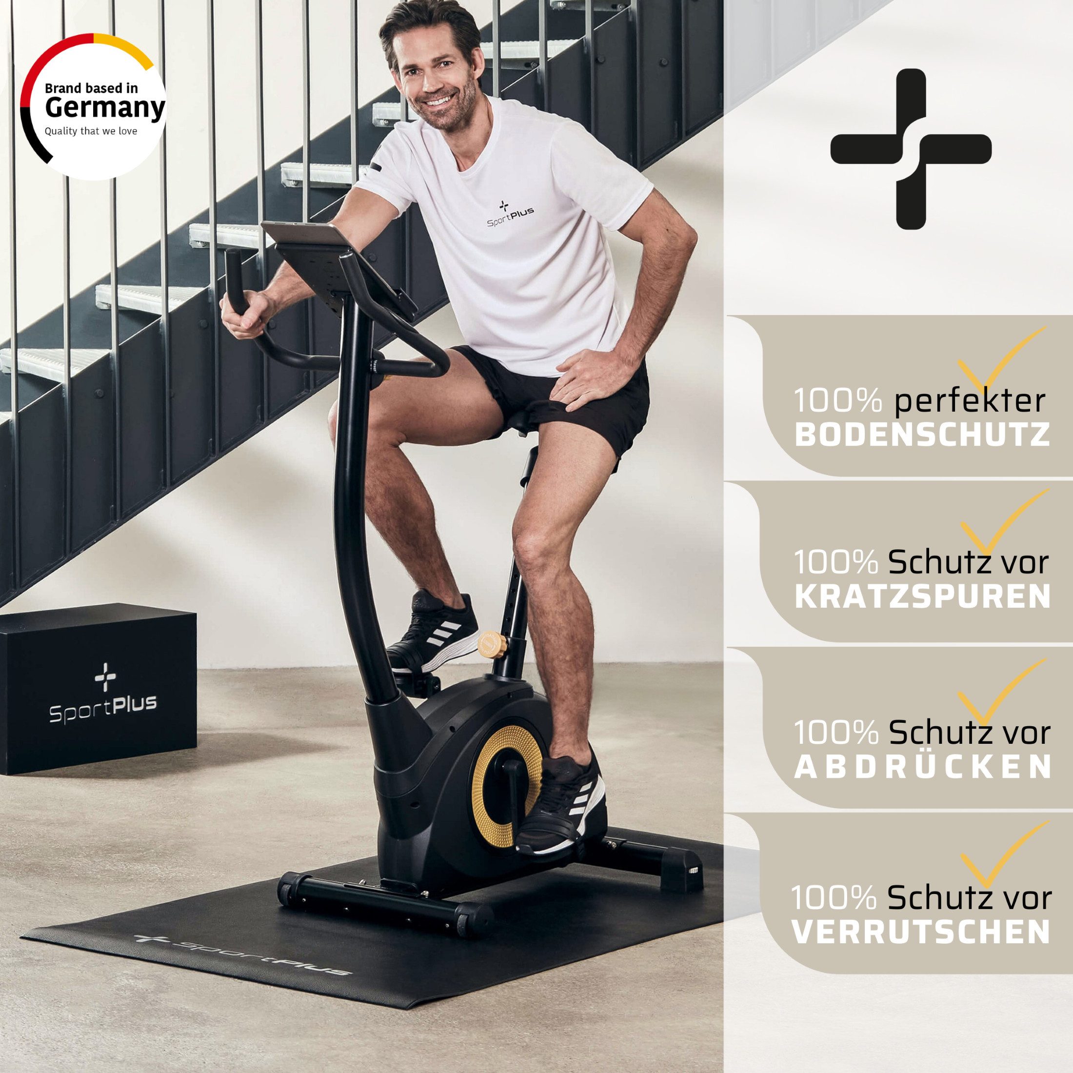 SportPlus Bodenmatte SP-FM-120 (1-St), Bodenschutzmatte, Unterlegmatte 70 x 120 cm, Premium Qualität