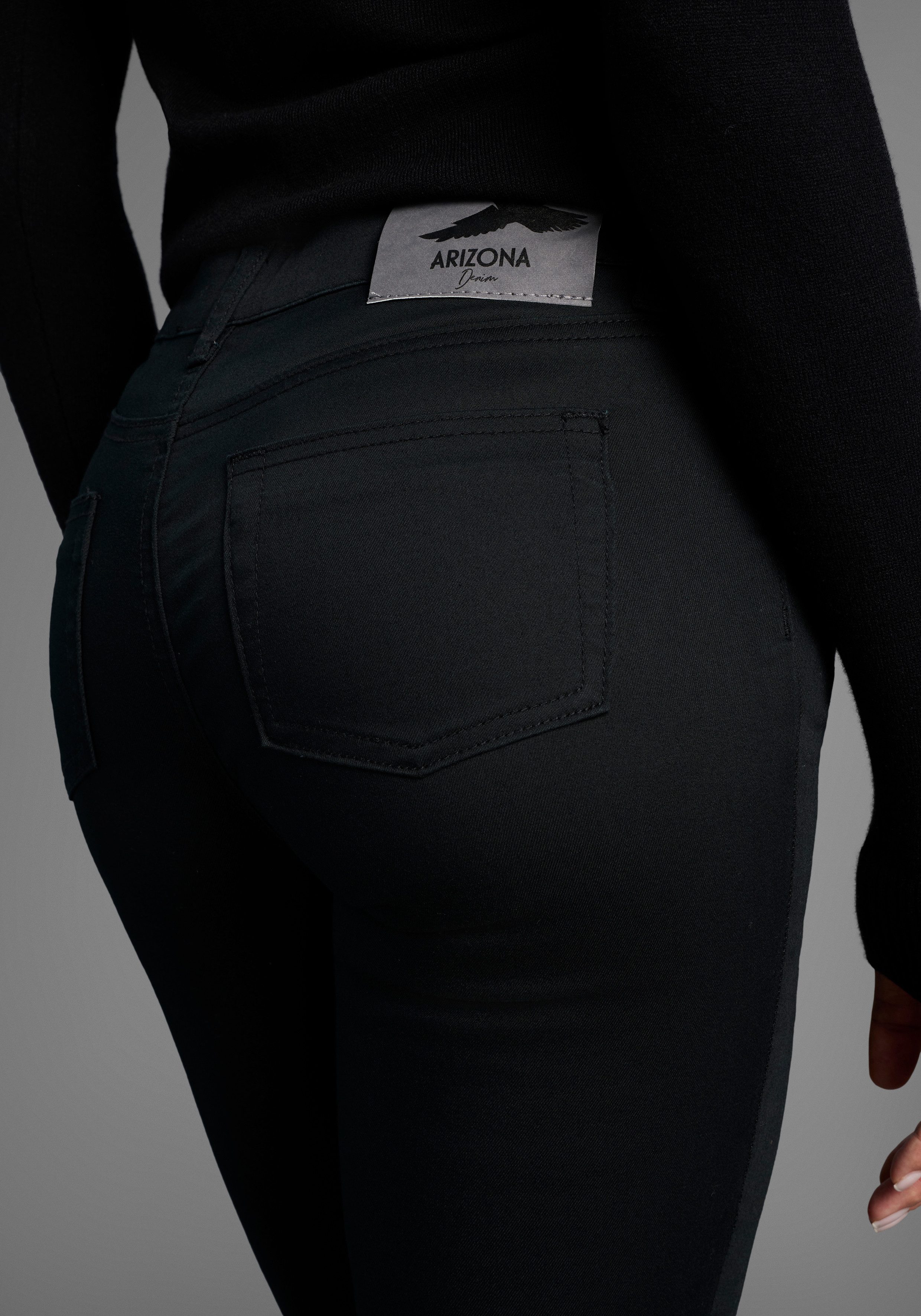 Arizona Slim-fit-Jeans Shaping enge Passform, Röhrenjeans, Used-Look-Waschung, hohe Leibhöhe
