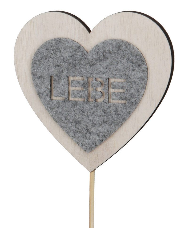 GILDE Dekofigur Standrelief Herz " Lebe Liebe Lache " von Gilde Herzaufsteller Geschen