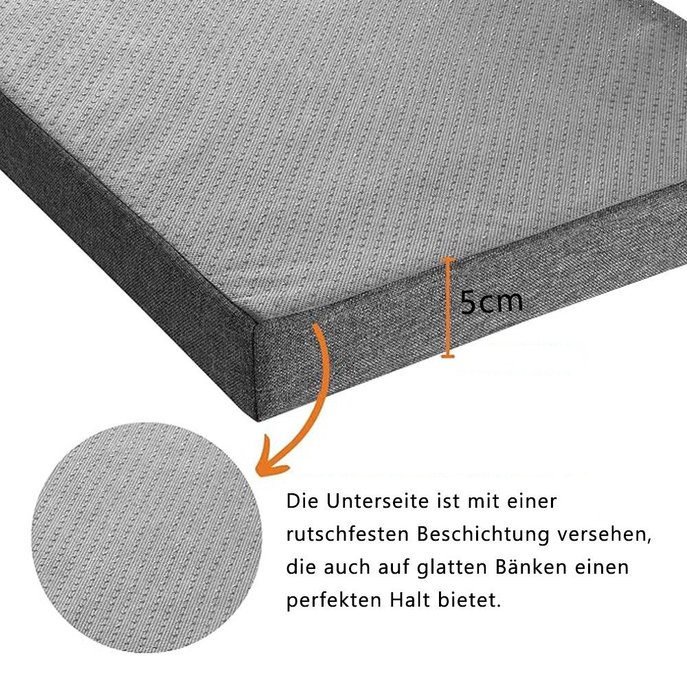 TUWENA Bankauflage Bankkissen, Sitzpolster Mit rutschfeste Abnehmbare Bezug, Sitzkissen – Bild 4 von 5