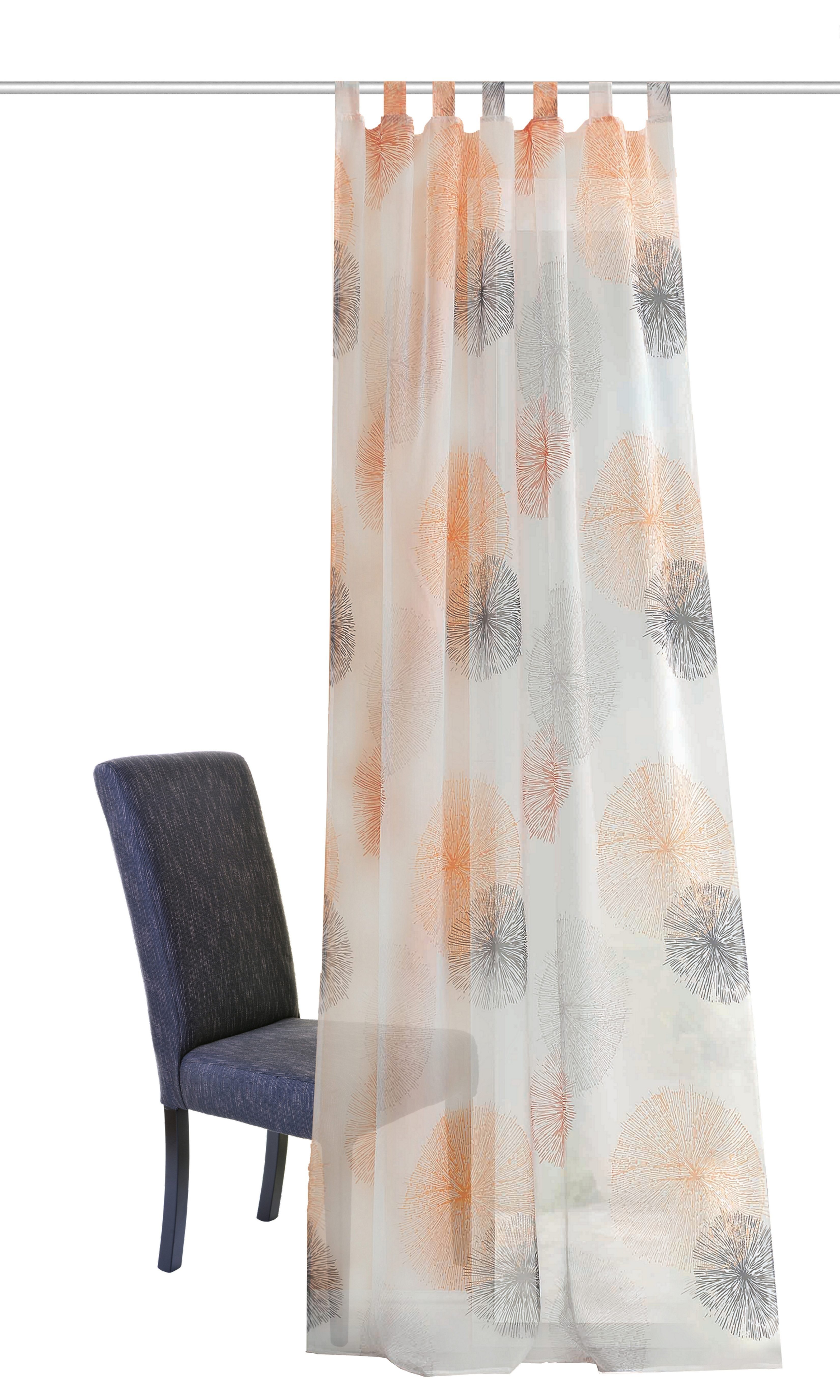 Voile, ADELE, Schlaufen 245x140 Vorhang HOME (1 HxB: St), WOHNIDEEN, transparent, orange