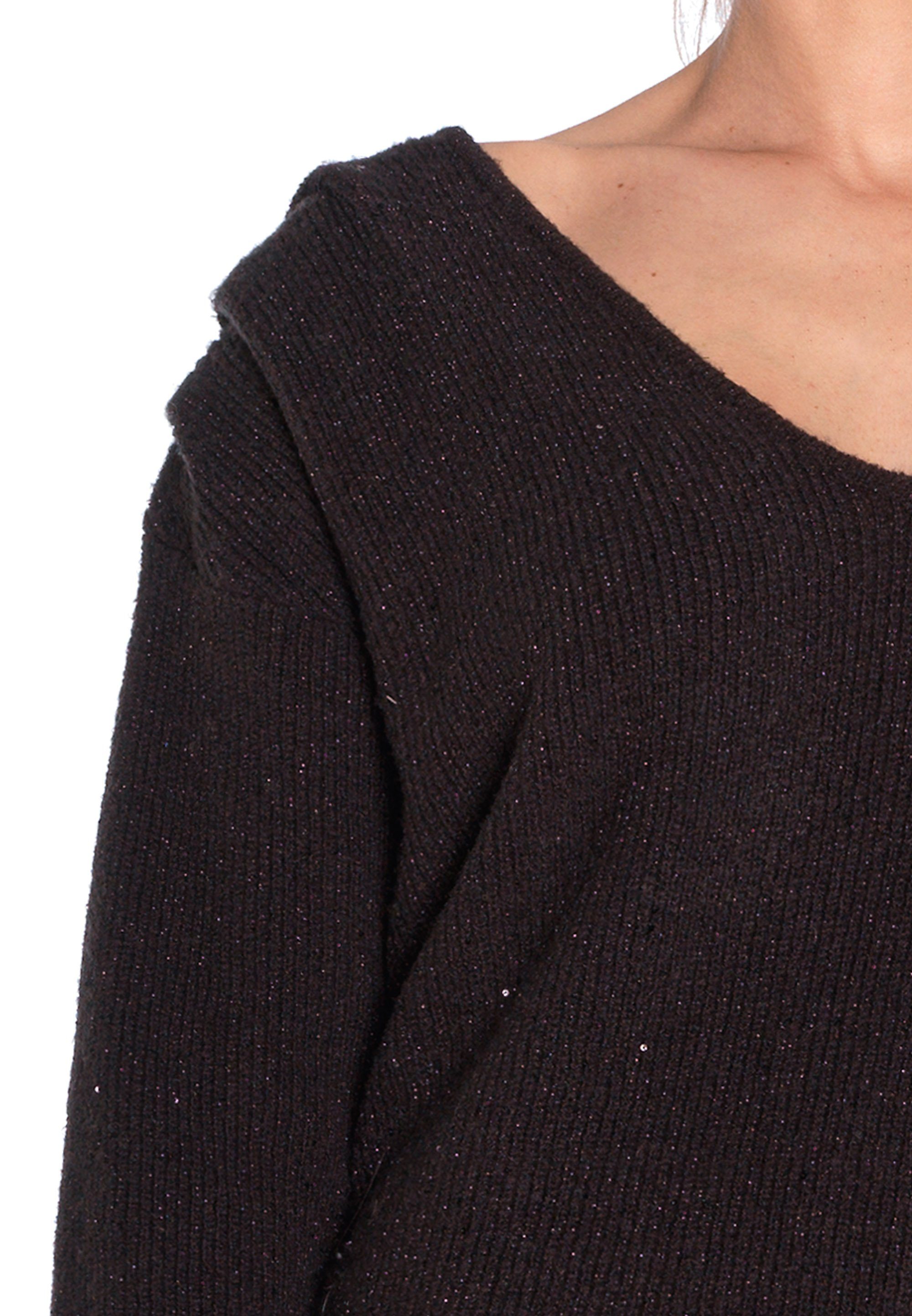 Des mit V-Ausschnitt Le Tifanie Cerises Temps femininem Strickpullover