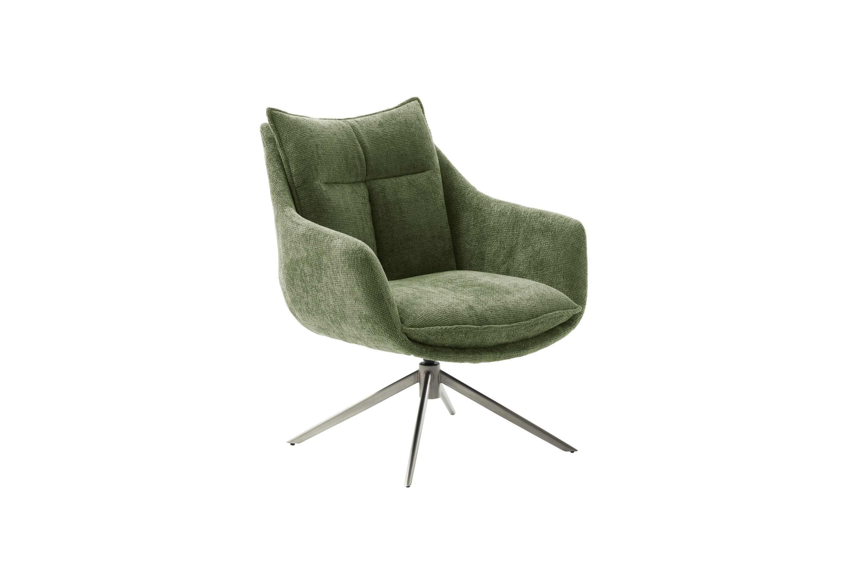 Robas Lund Loungesessel, inkl. Hocker in Olive m. Strukturgewebe & 360° drehbar 76x83x79