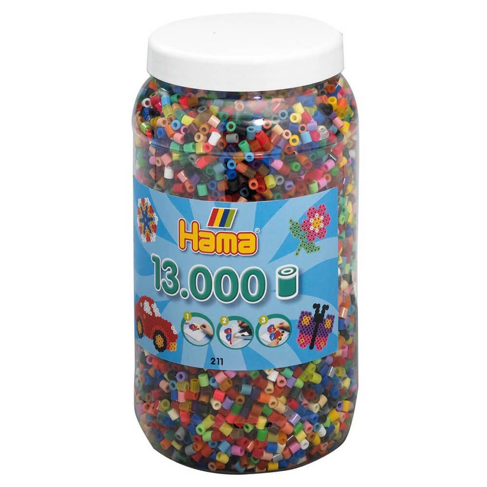 Hama Bügelperlen Hama Dose mit 13.000 Midi-Bügelperlen Mix 68 - 52 Farben