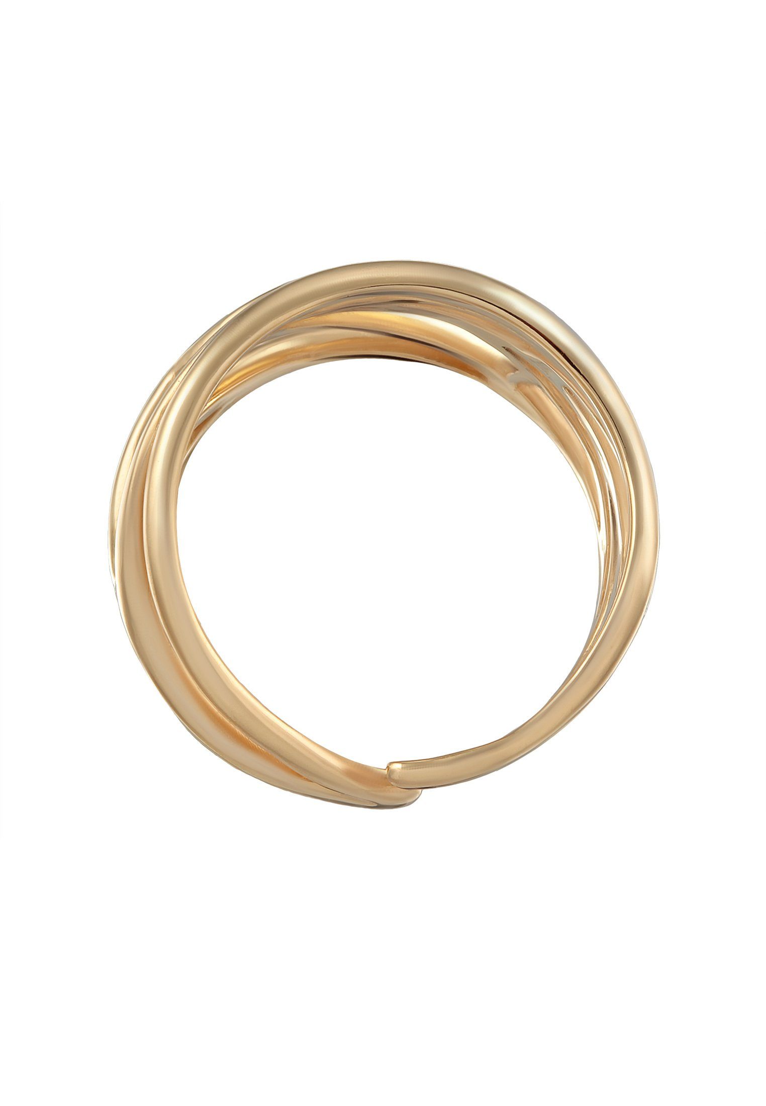 Elli Fingerring Ornament und offene Ringschiene 925 Silber, Blatt