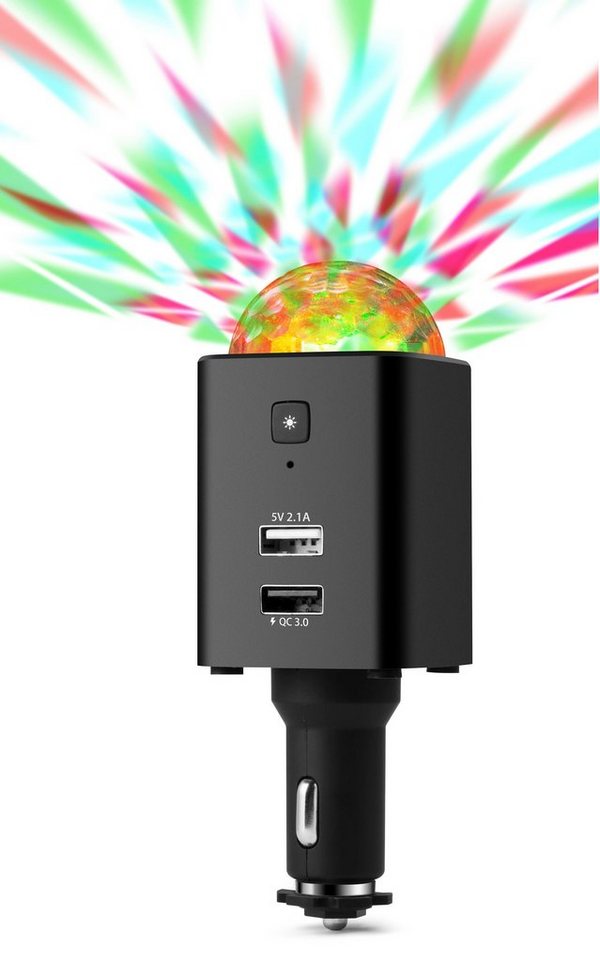 Technaxx Technaxx Disco Mobile-Auto Charger TX-159 Auto-Adapter, Perfekt  für den Innenbereich, Camping oder die Strandparty