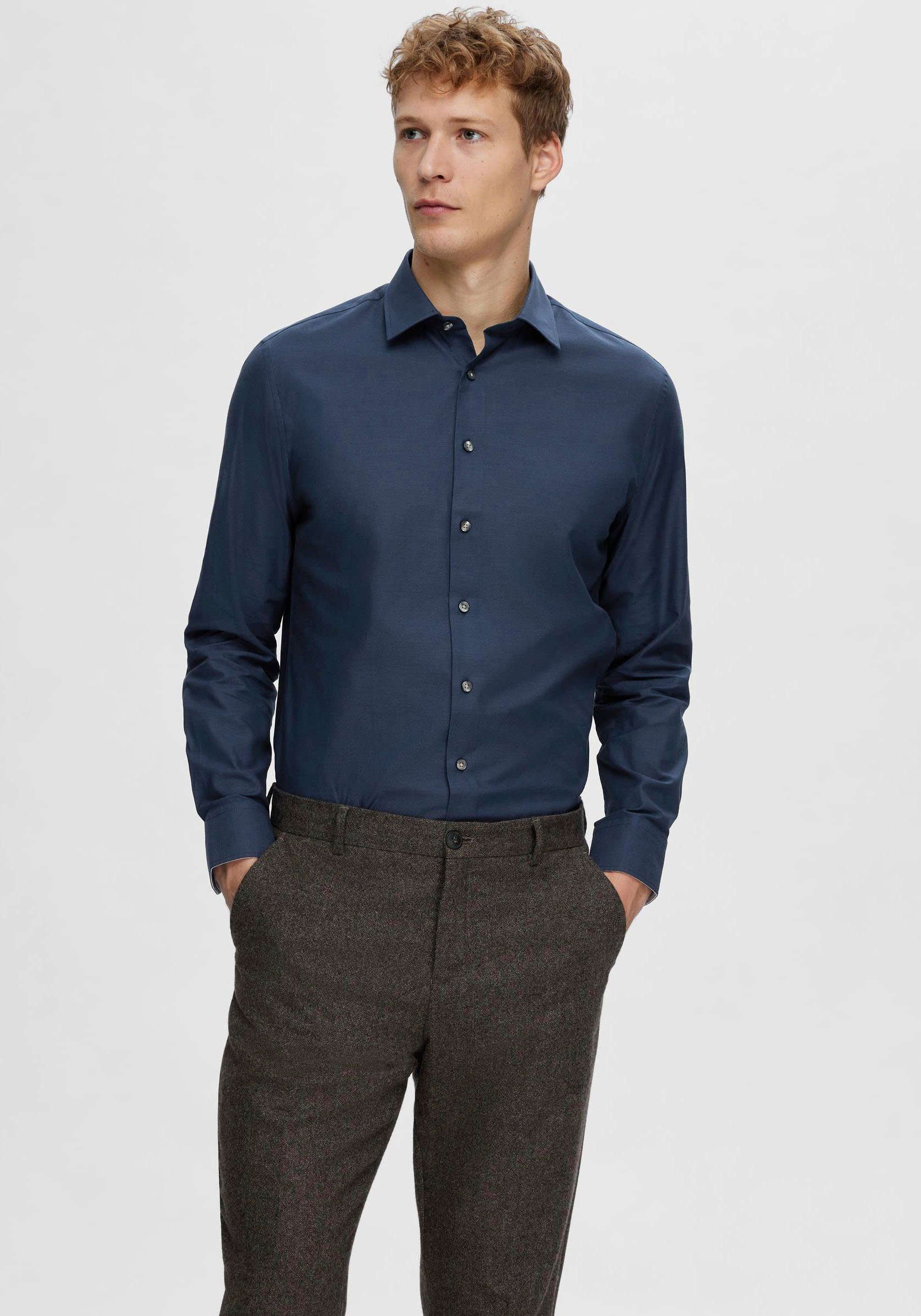 SELECTED HOMME Langarmhemd SLHSLIMSOHO-DETAIL SHIRT LS günstig online kaufen