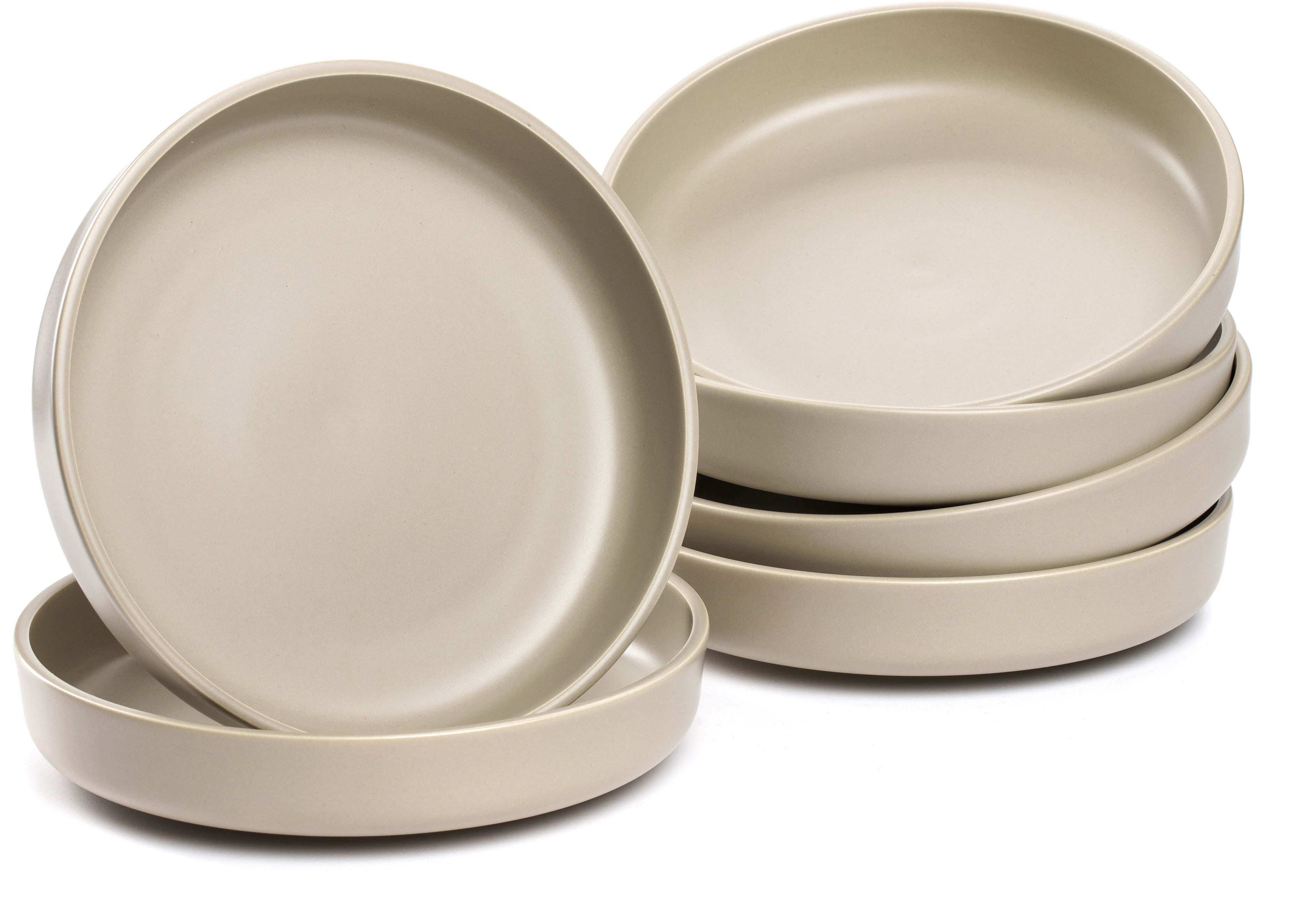 LEONARDO Teller-Set Suppenteller ROMA, Keramikteller, ca. 20 cm, 6-teilig (6-tlg), 6 Personen, Keramik, Geschirr-Set, Service, spülmaschinengeeignet