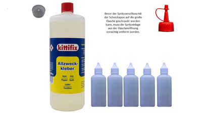Kittifix Klebstoff Kittifix Allzweckkleber 900g + 5 leere Flaschen 80ml, (7-tlg), Sehr vielseitig einsetzbar.