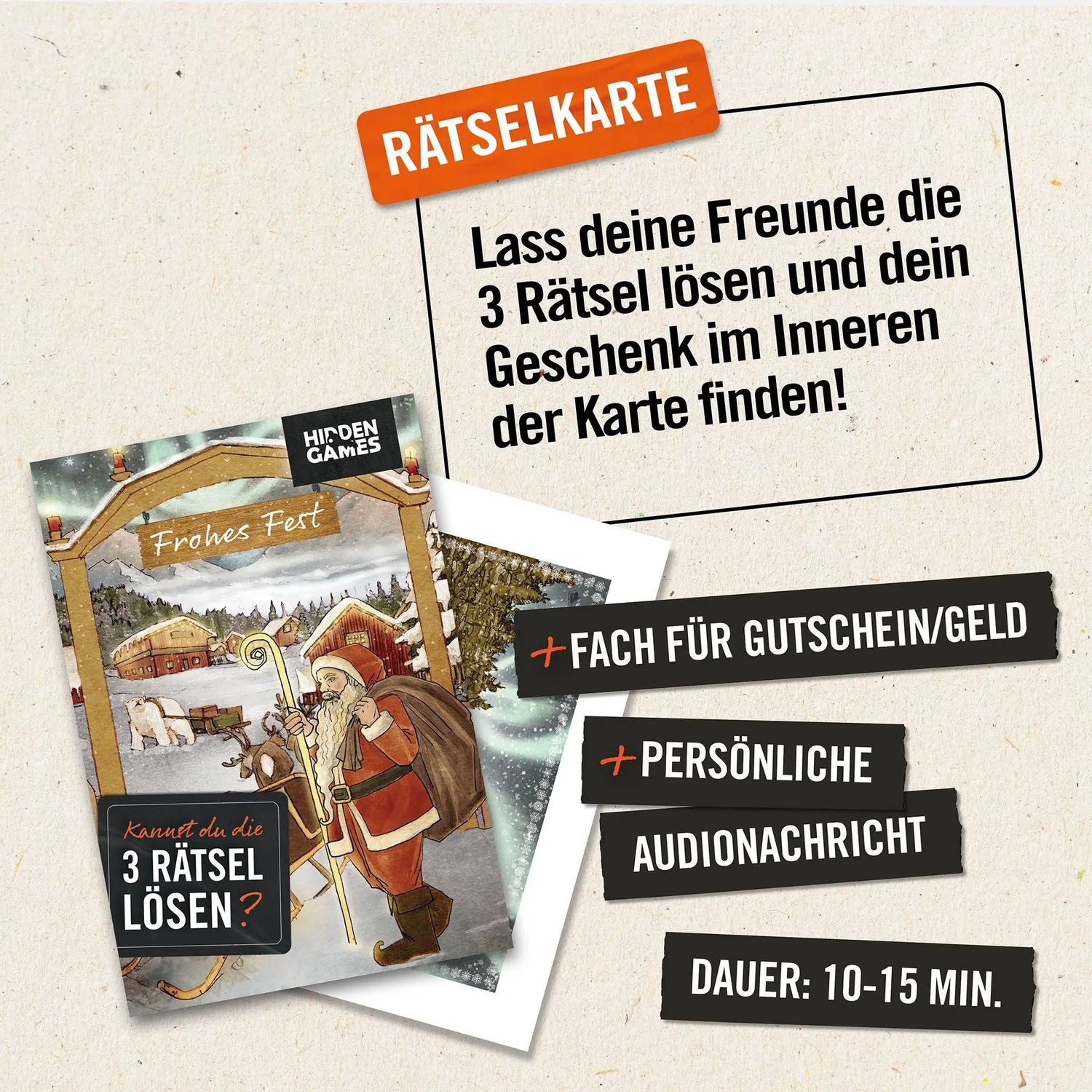 Pegasus Spiele Spiel Hidden Games: Rätselhafte Weihnachten Rätselkarte