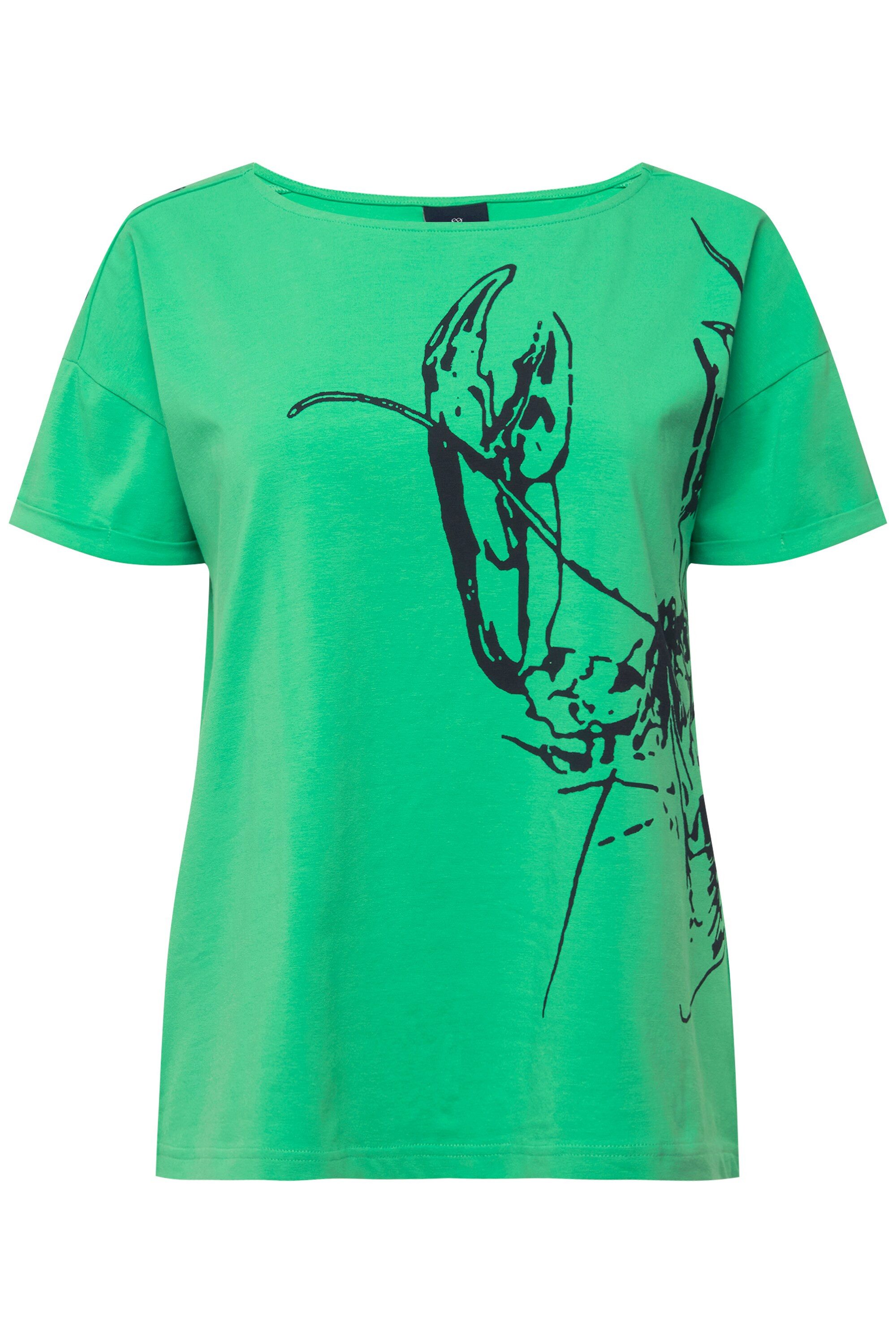 Laurasøn T-Shirt T-Shirt Langusten-Print U-Boot-Ausschnitt Halbarm günstig online kaufen