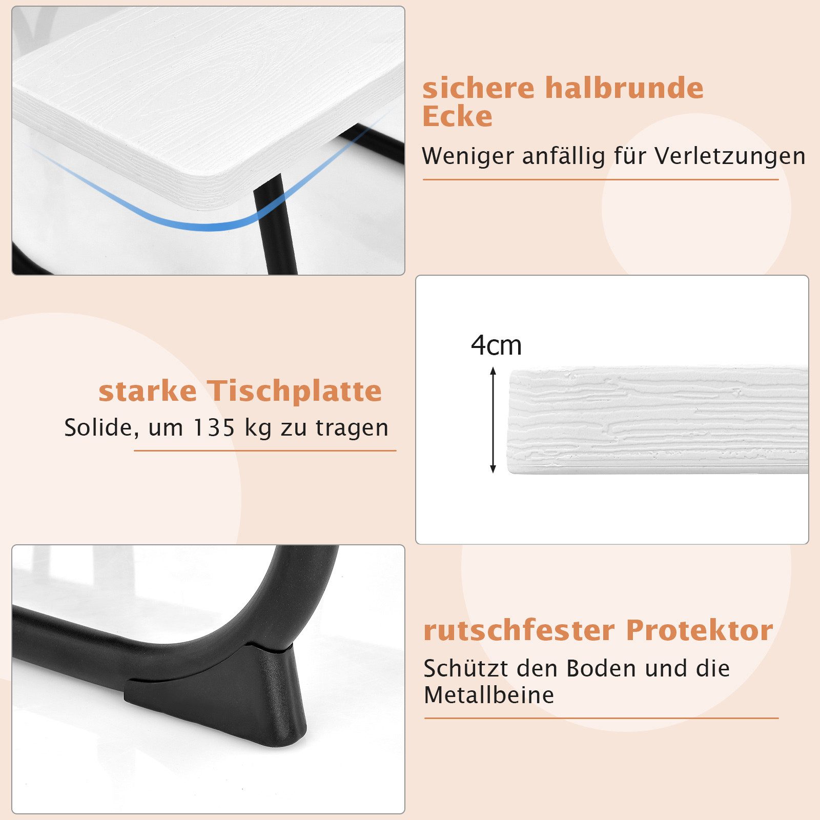 COSTWAY Bierzeltgarnitur, Sitzgarnitur mit 4 Bänken & Tisch, mit Schirmloch