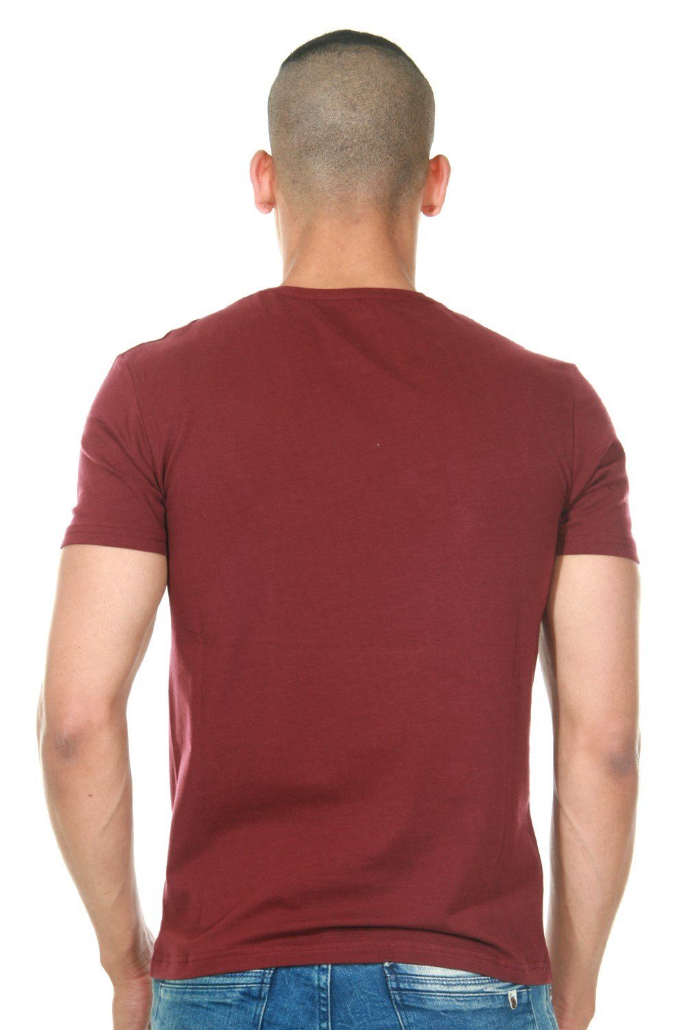 FIOCEO bordeaux Rundhalsshirt