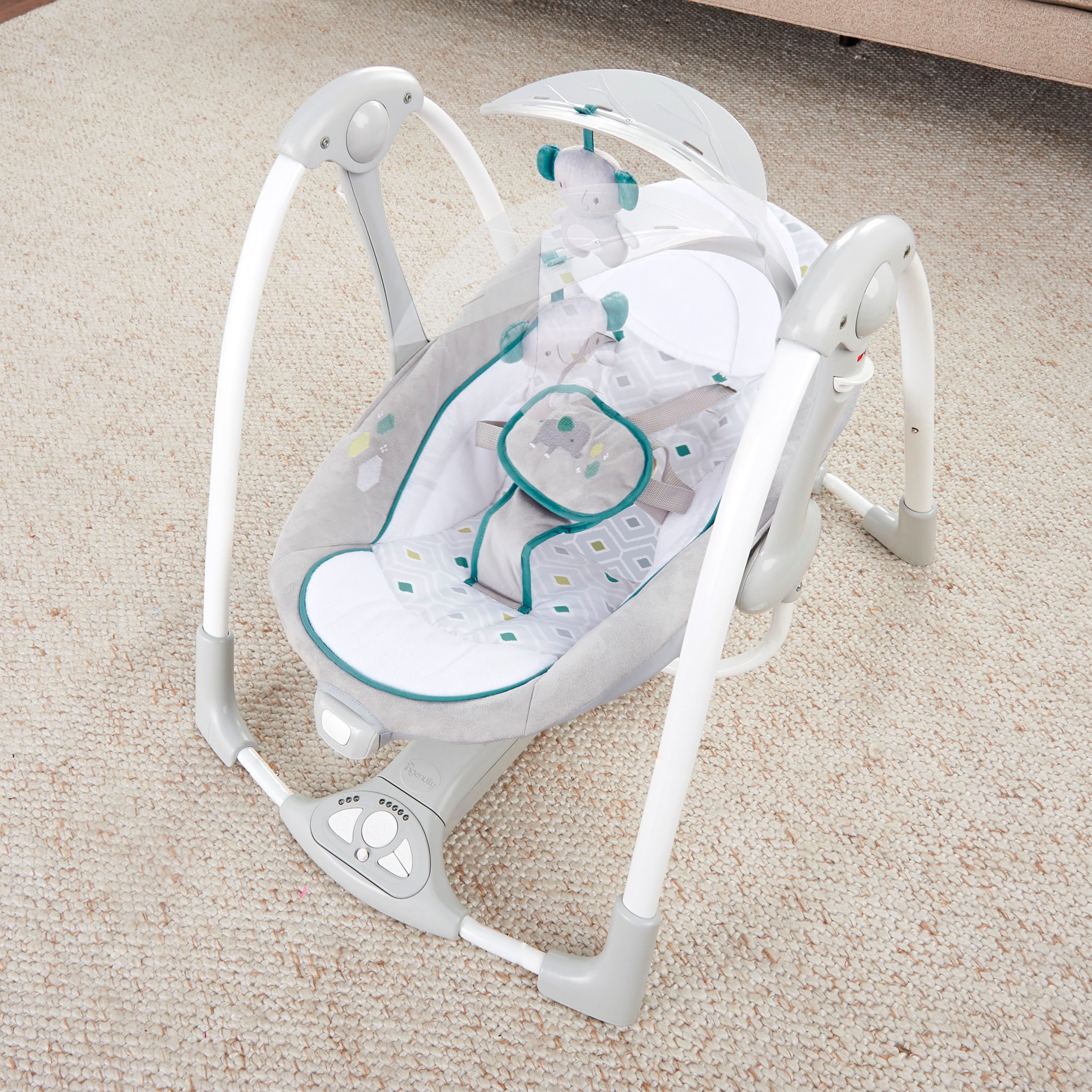 ingenuity Babyschaukel ConvertMe Swing-2-Seat Portable Swing - Nash, mit automatischer Schaukelfunktion und Sound-Effekt – Bild 4 von 5