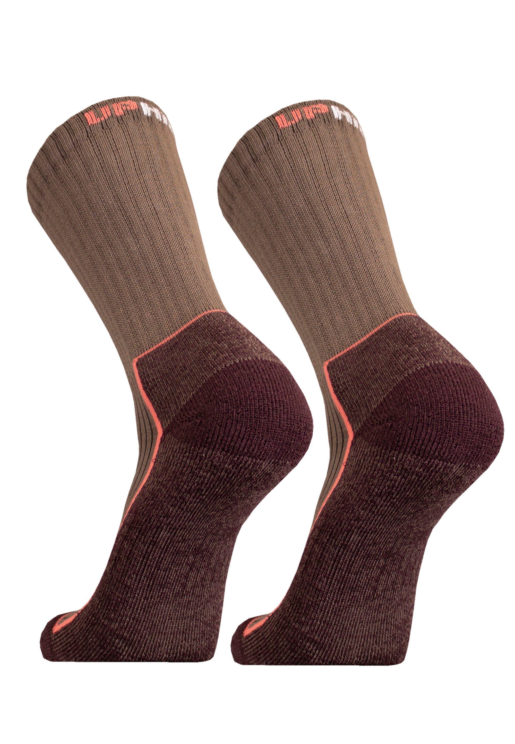 braun (2-Paar) UphillSport SAANA mit im 2er-Pack Socken Flextech-Struktur