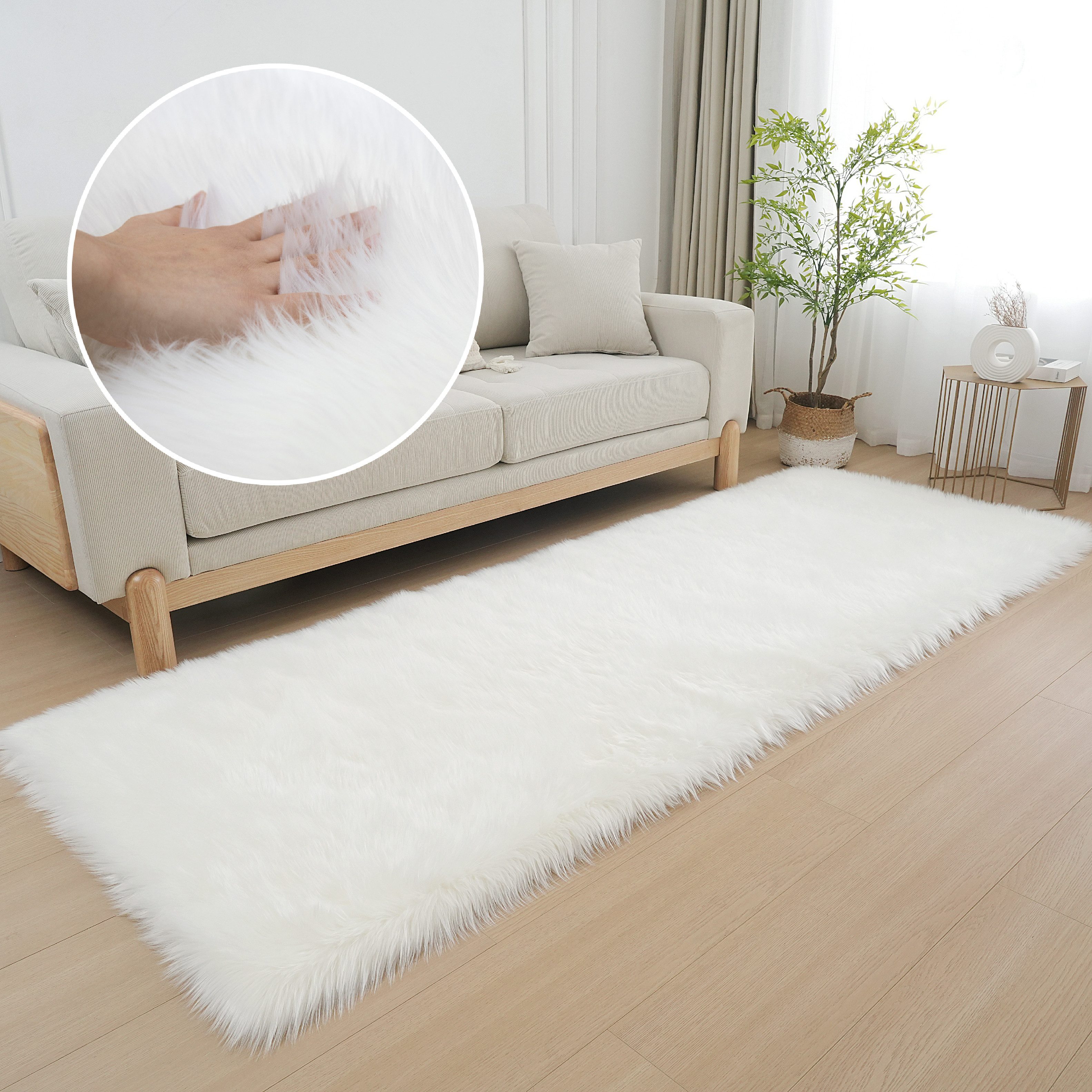 my home Fellteppich Dena, Hochflor Teppiche, rechteckig, Höhe: 60 mm, Kunst günstig online kaufen