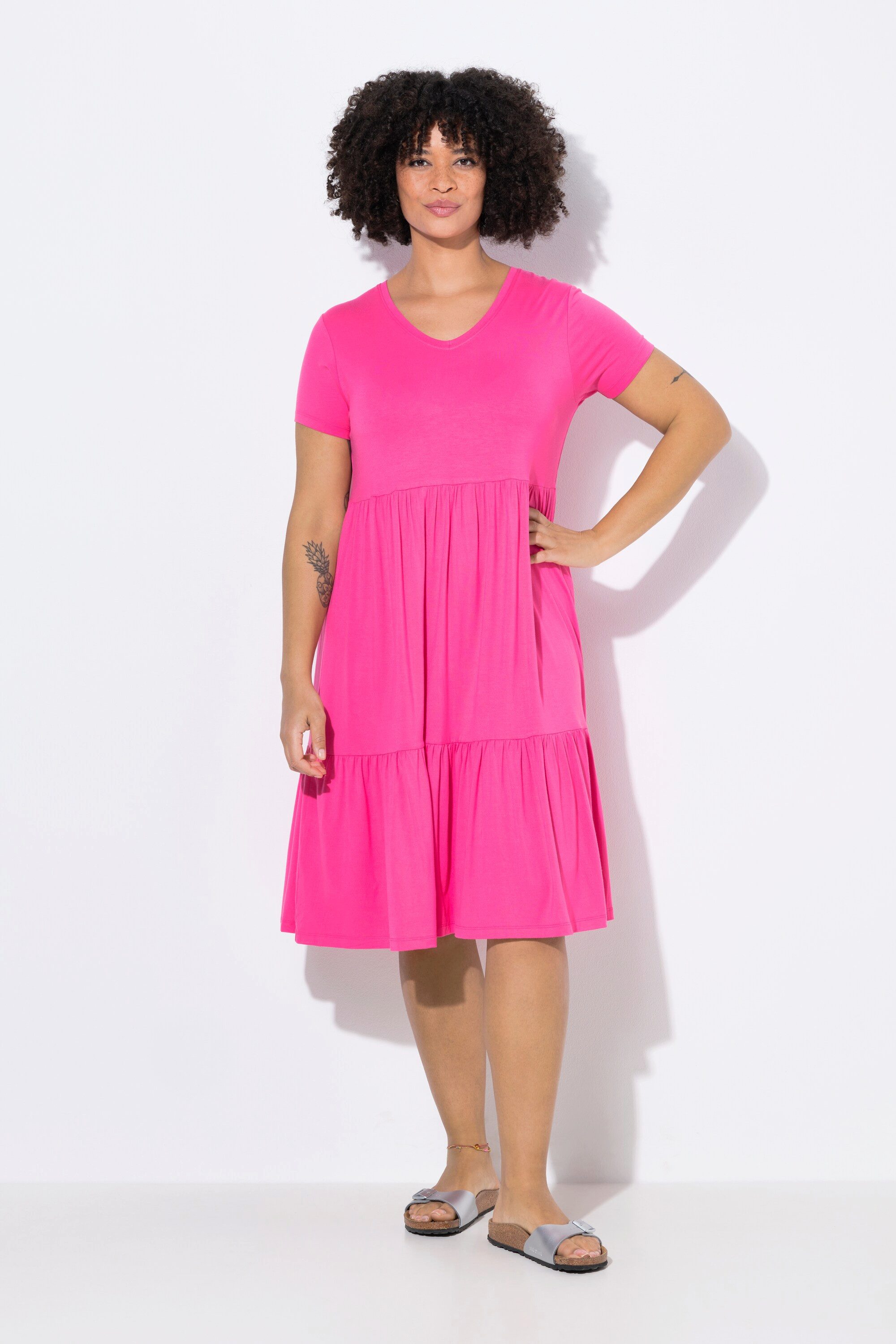 Angel of Style Midikleid Jerseykleid V-Ausschnitt günstig online kaufen