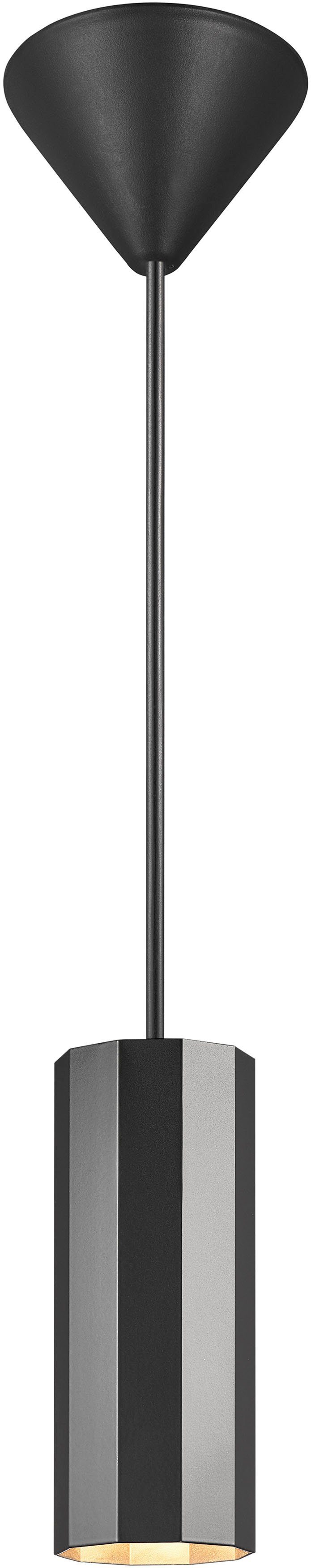 Nordlux Pendelleuchte Alanis, ohne Leuchtmittel, Minimalistisches Design, 10-seitiges Profil, matter Messing-Look