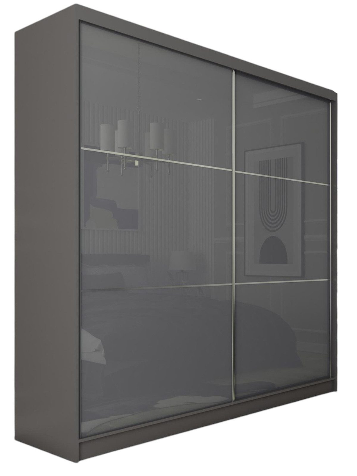 Compleo Schwebetürenschrank CINZIA, Schrank mit Lacobel günstig online kaufen