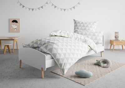 Bettwäsche Gretje in Gr. 135x200 oder 155x220 cm, Lüttenhütt, Renforcé, 2 teilig, Bettwäsche aus Baumwolle, grafische Bettwäsche mit Reißverschluss