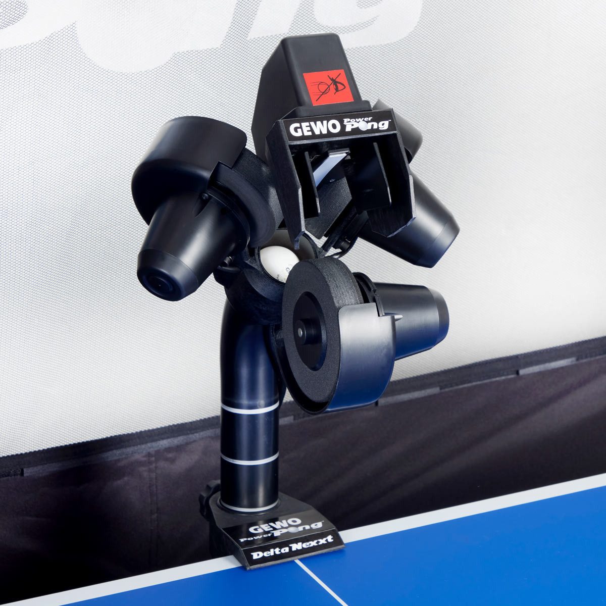 Gewo Tischtennis-Ballmaschine Ballmaschine Delta Nexxt, Tischtennis Roboter, 169 Spineinstellungen, Tischtennis Trainingsroboter