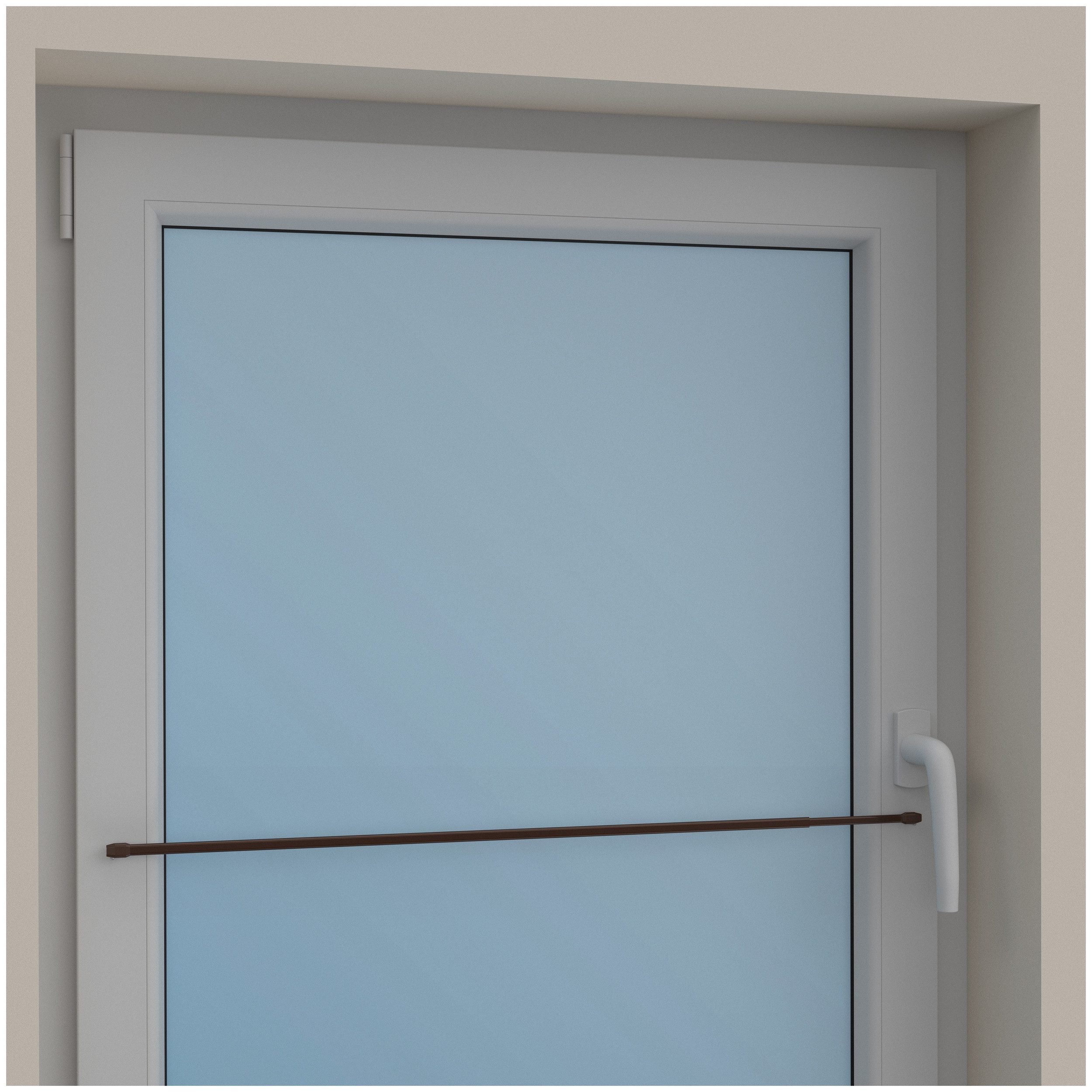 INTERDECO Vitragestange Geno, ausziehbar, Fensterflügel-Montage, Metall, Braun, 2 Stk / Packung, 10/8