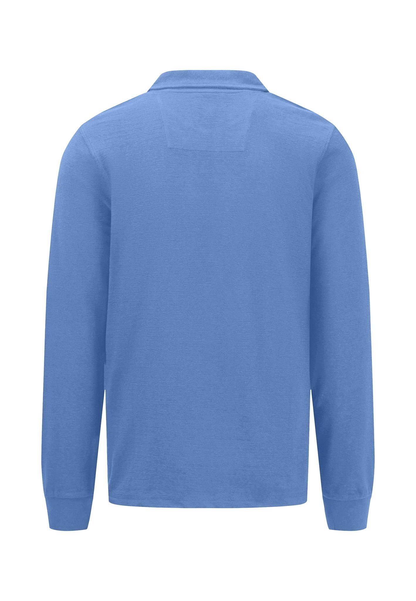 FYNCH-HATTON Langarm-Poloshirt crystal mit Polokragen blue