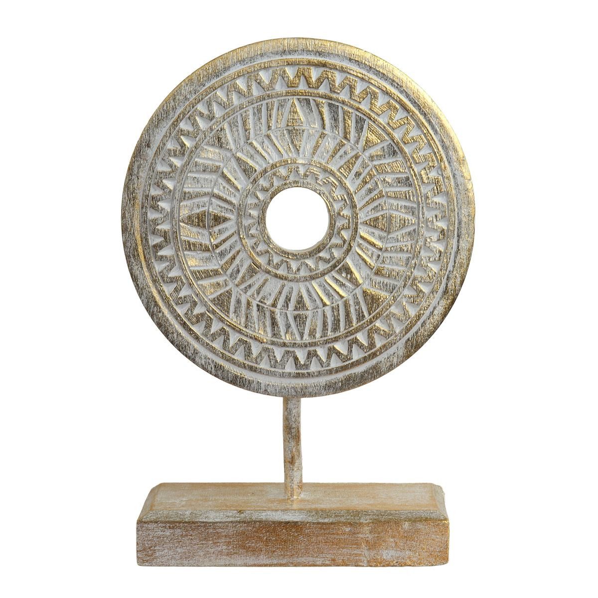 Oriental Galerie Dekofigur Goldenes Mandala Symbol Skulptur auf Sockel mittel gold Model 2 (1 St)