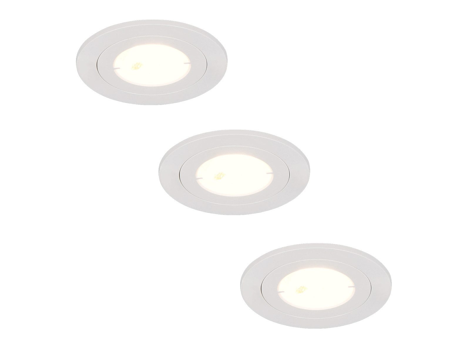 TRIO Leuchten LED Einbaustrahler flache Einbautiefe 230V ohne Trafo Ø 8cm, Dimmbar, LED fest integriert, Warmweiß, Decken-Einbaustrahler flach-e Einbautiefe