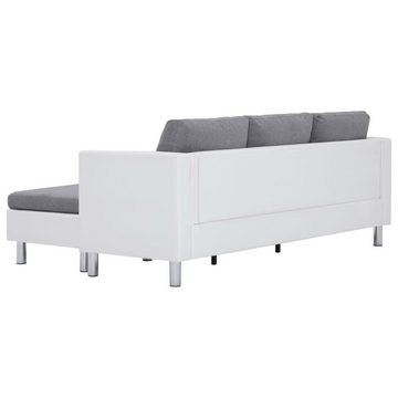 vidaXL Sofa 3-Sitzer-Sofa mit Kissen Weiß Kunstleder Couch