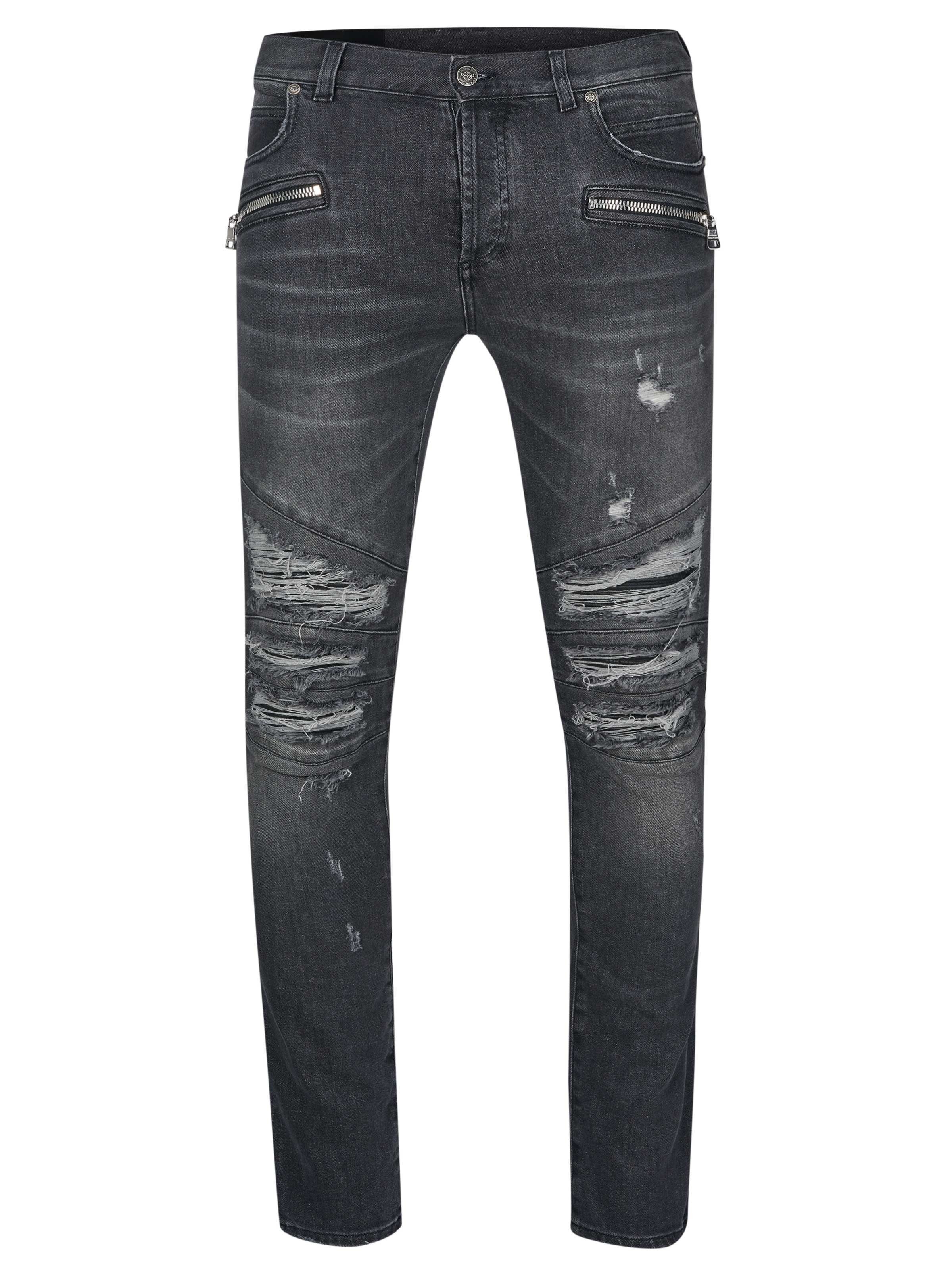 Balmain Slim-fit-Jeans Balmain Jeans dunkelgrau