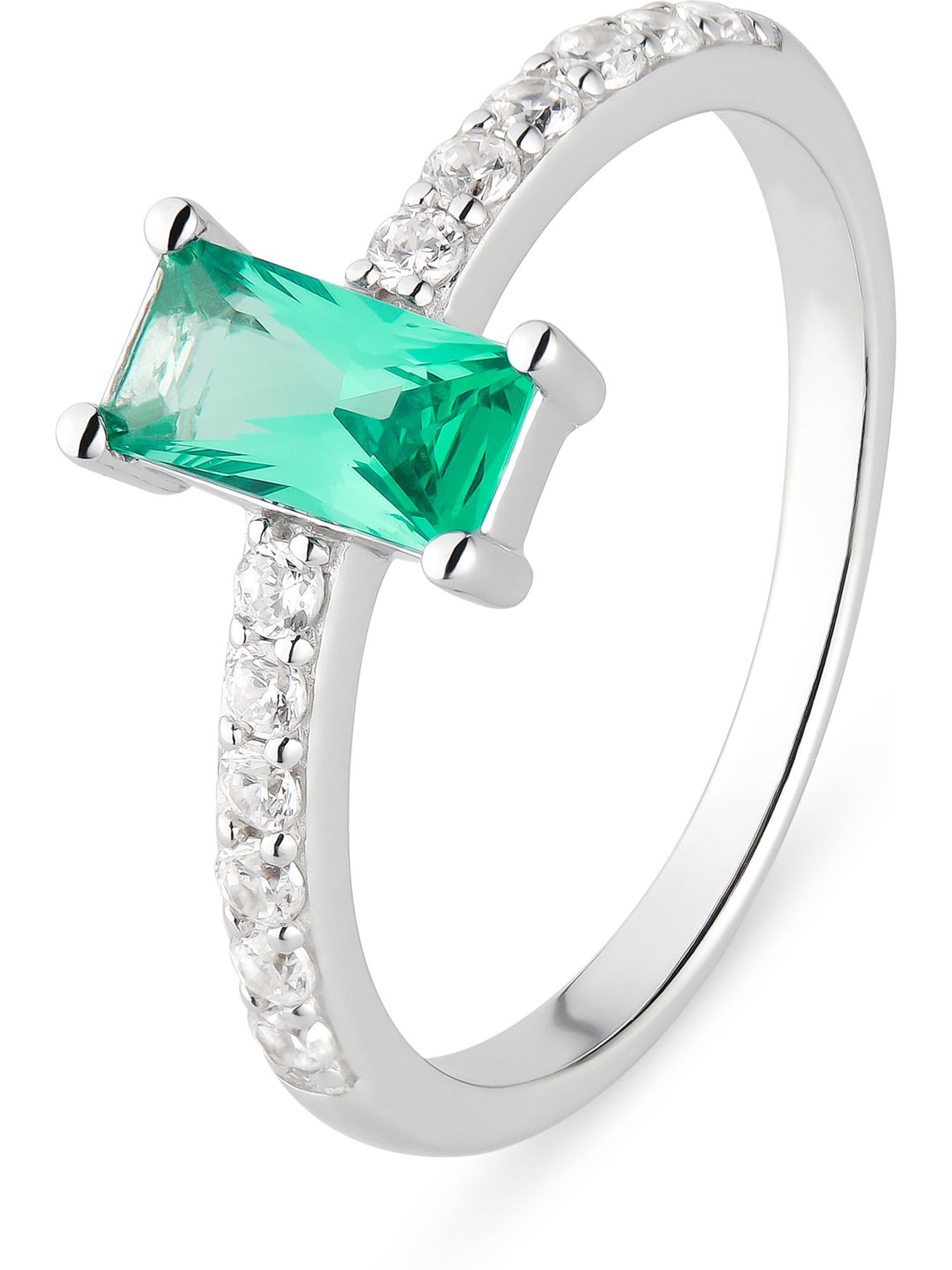 CHRIST Silberring CHRIST Damen-Ring 925er Silber, recycelt Farbstein, Zirkonia