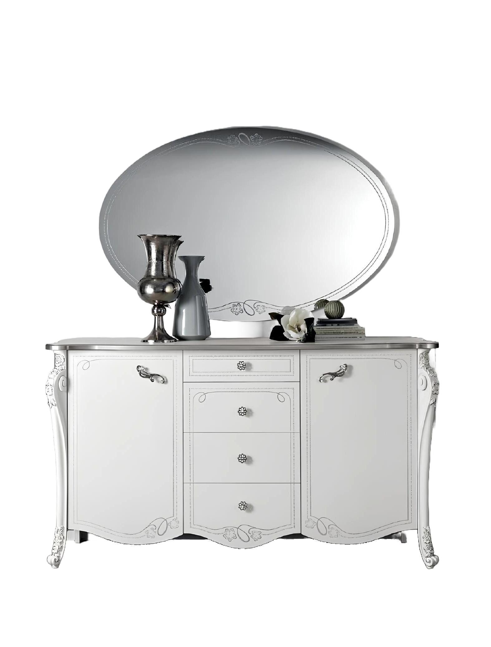 Xlmoebel Spiegel Ovaler Wandspiegel im eleganten Art-déco-Stil aus edlen Materialien, Hergestellt in Europa