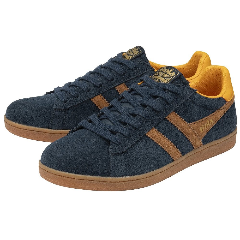 Equipe II Suede-Leder navyblau/braun/gelb Herren Sneaker