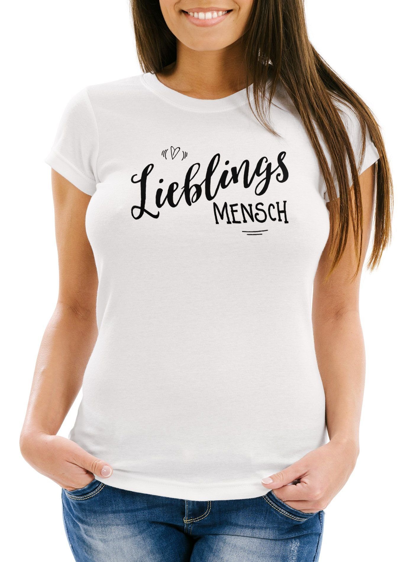MoonWorks PrintShirt Damen TShirt Lieblingsmensch Geschenk