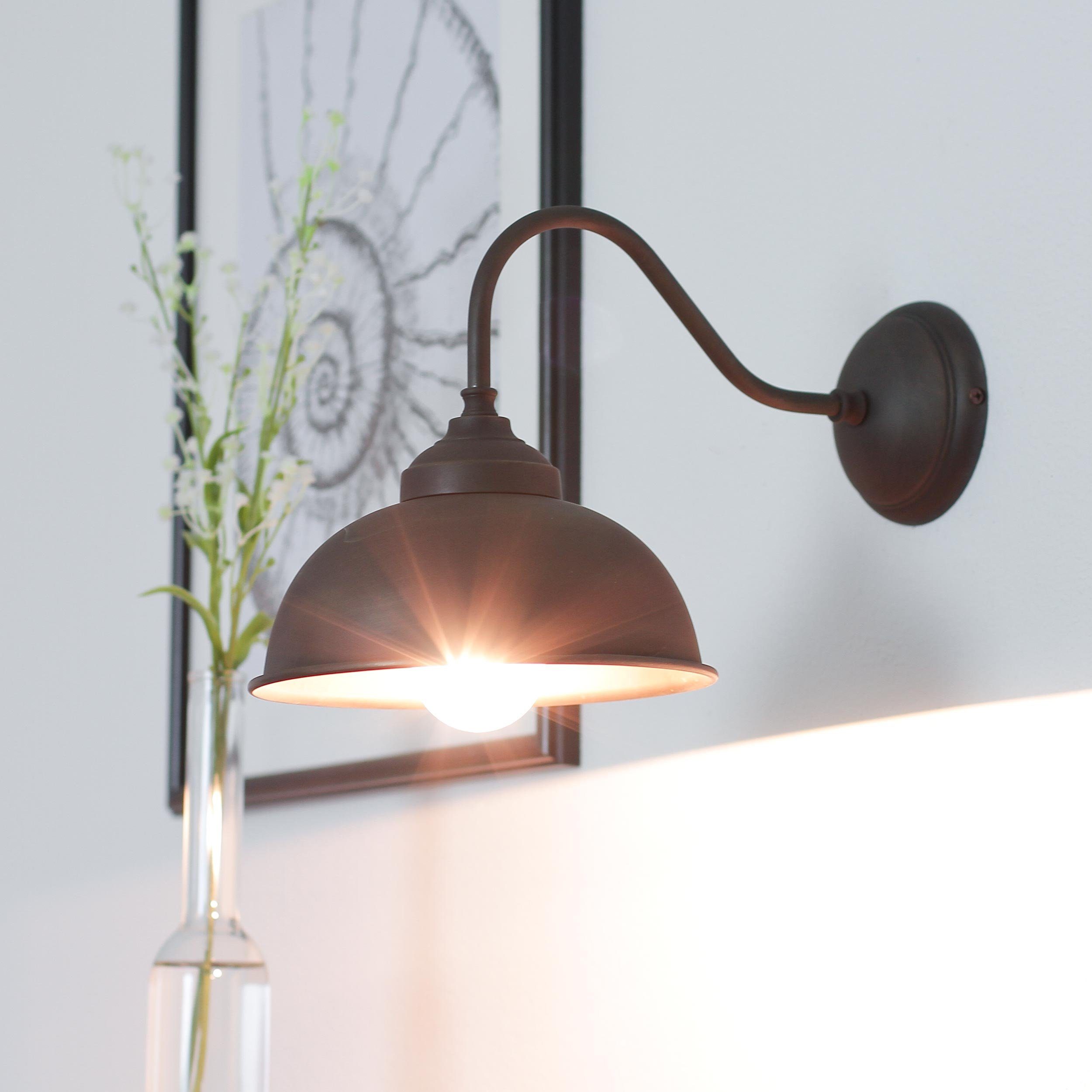 Wandlampe Lampe bronziert Licht-Erlebnisse Schlafzimmer Wandleuchte Wohnzimmer OSLO, Messing Premium ohne Leuchtmittel, Flur
