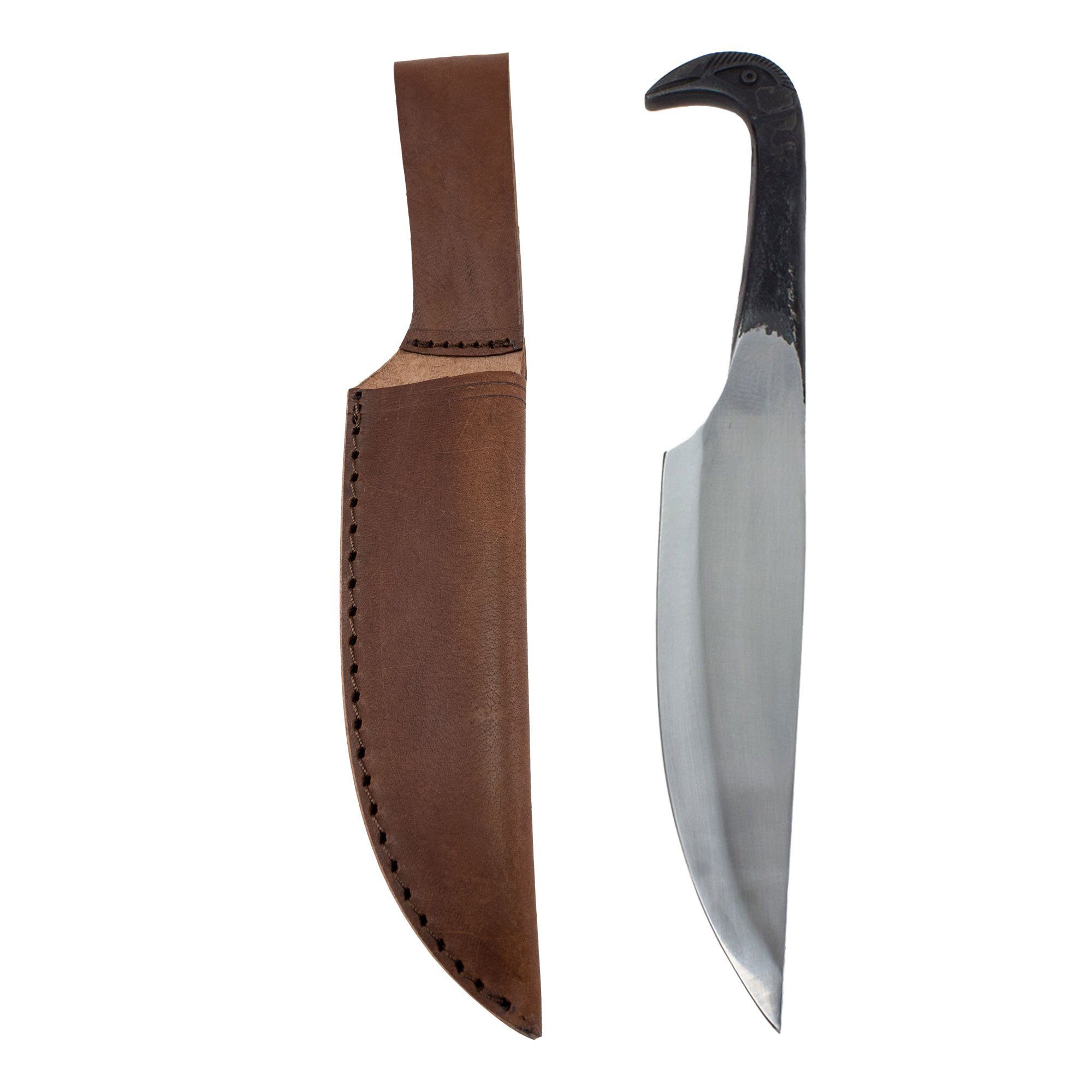 Vehi Mercatus Universalmesser Handgeschmiedetes Wikinger Messer mit Vogelkopf aus Edelstahl