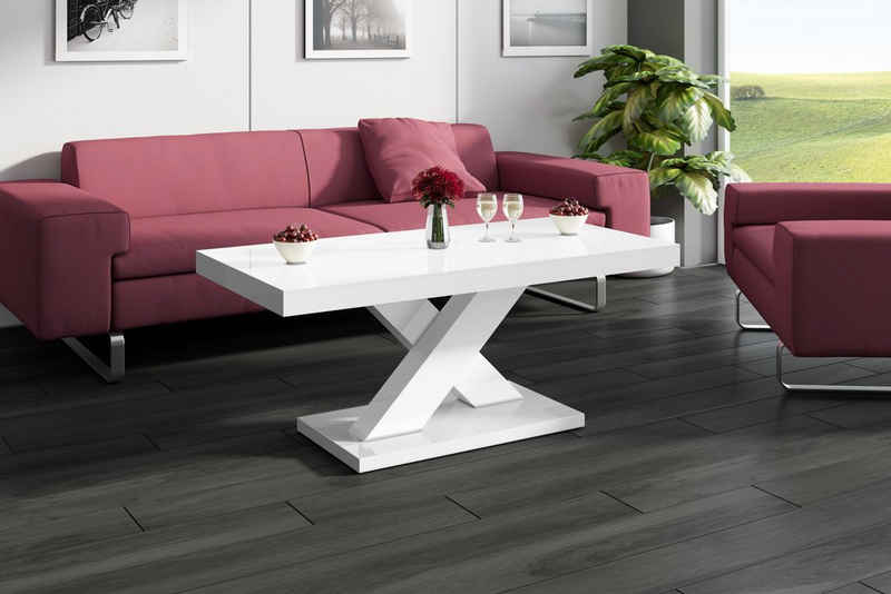 designimpex Couchtisch Design Couchtisch H-888 Weiß Hochglanz Highgloss Tisch Wohnzimmertisch