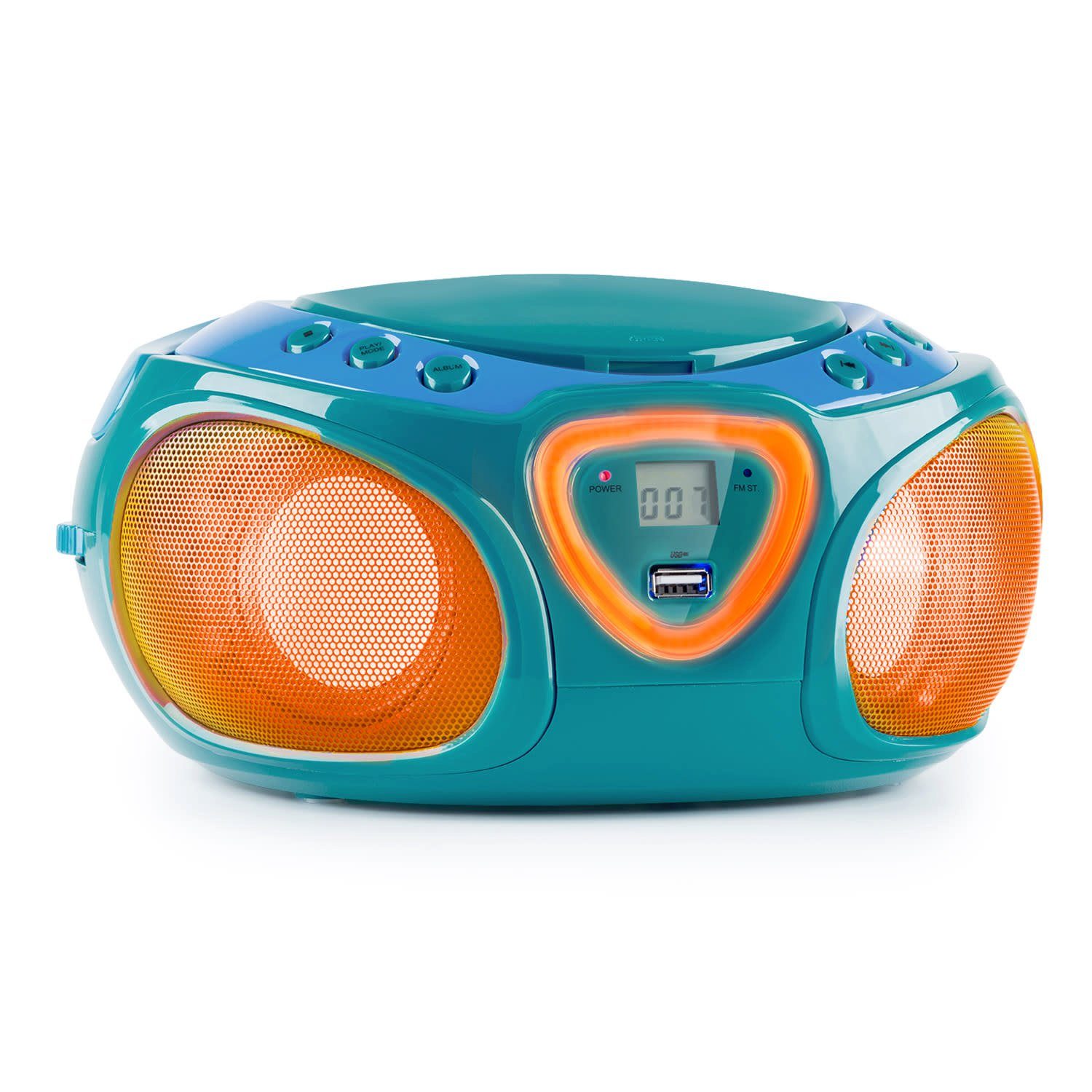 Auna Roadie Boombox (FM-Radio, Kinder CD Player tragbar Musikbox Bluetooth  CD Spieler Radio Soundbox)