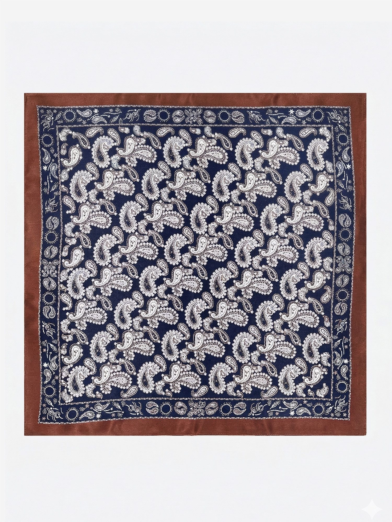Vivi Idee Seidentuch 100% Maulbeerseide Halstuch Nachtpaisley, Quadratisches 53x53 cm Halstuch, bedrucktes Seidenschal