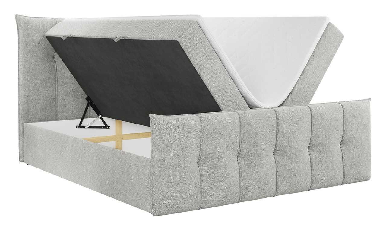 Doppelbett Bettkasten MKS Polsterbett für Schlafzimmer Boxspringbett - PREMIUM MÖBEL Kopfteil mit 11, mit