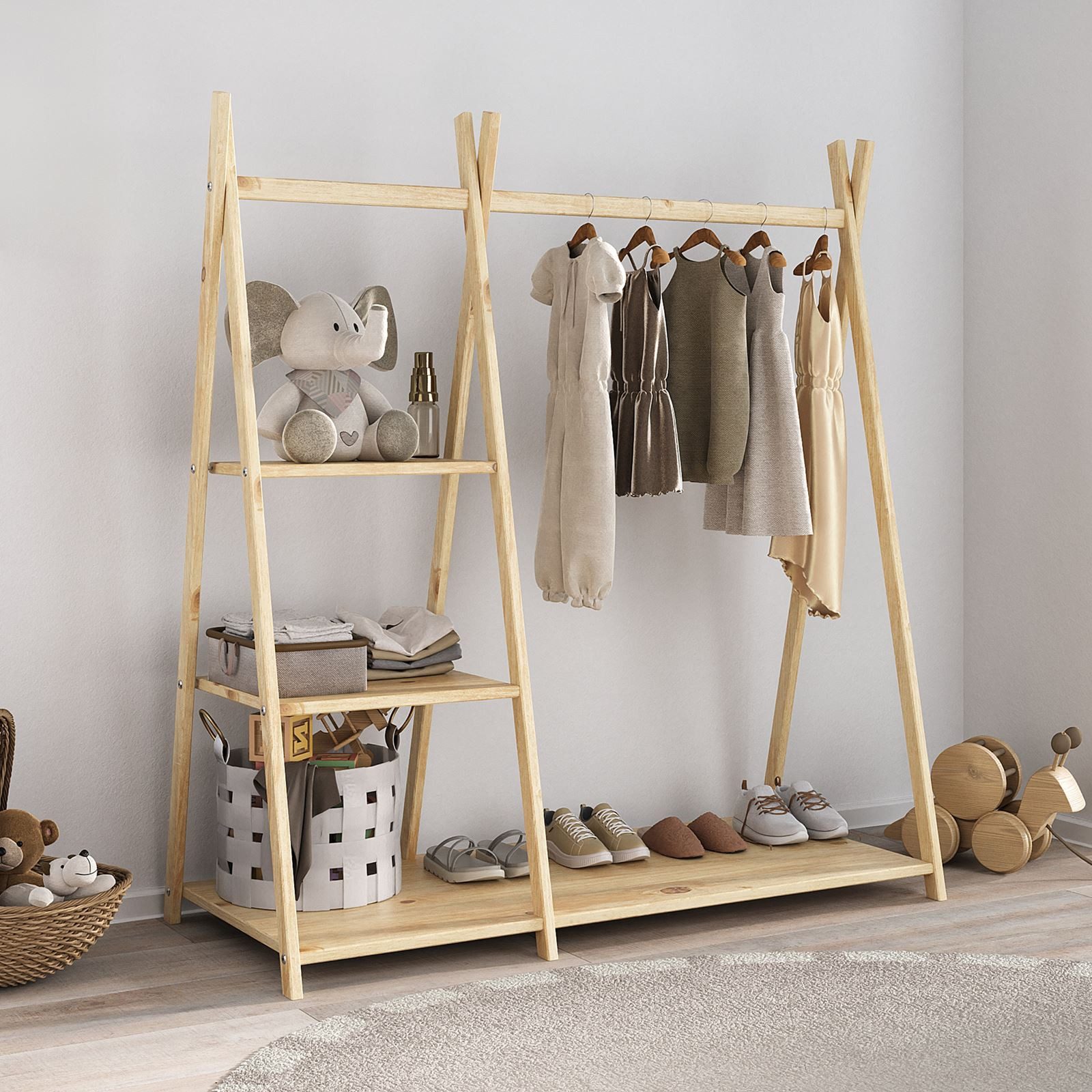 IDIMEX Kinderkleiderschrank LOTTE Kinderzimmer Garderobe mit günstig online kaufen