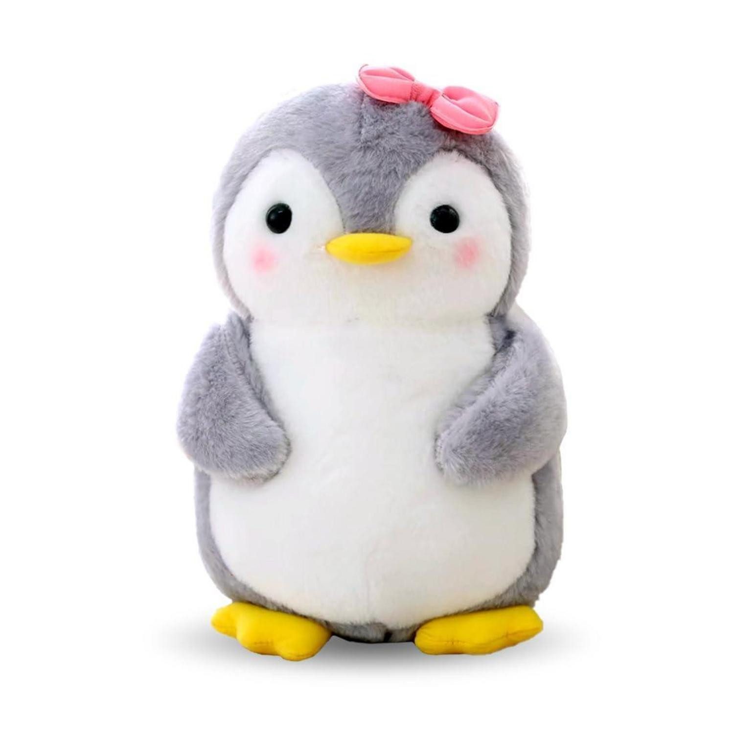 LuxusKollektion Kuscheltier Kuscheltier Pinguin Plüschtier Mädchen Schleife 25cm Grau Pinguin