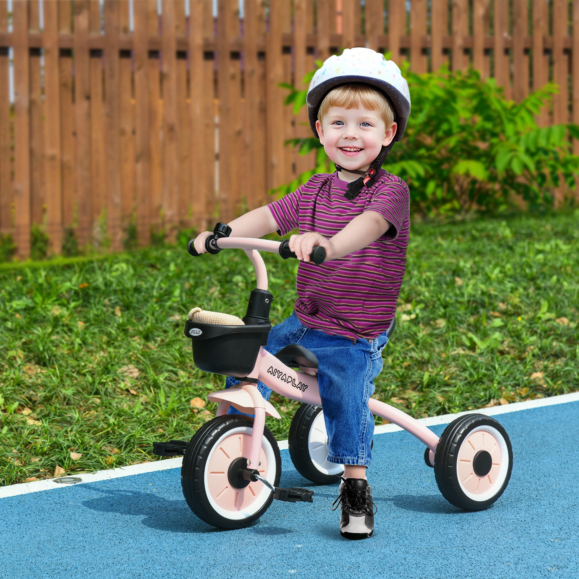 AIYAPLAY Dreirad Kinderfahrrad mit verstellbarer Sitz, Rosa 70.5 x 53 x 58 günstig online kaufen