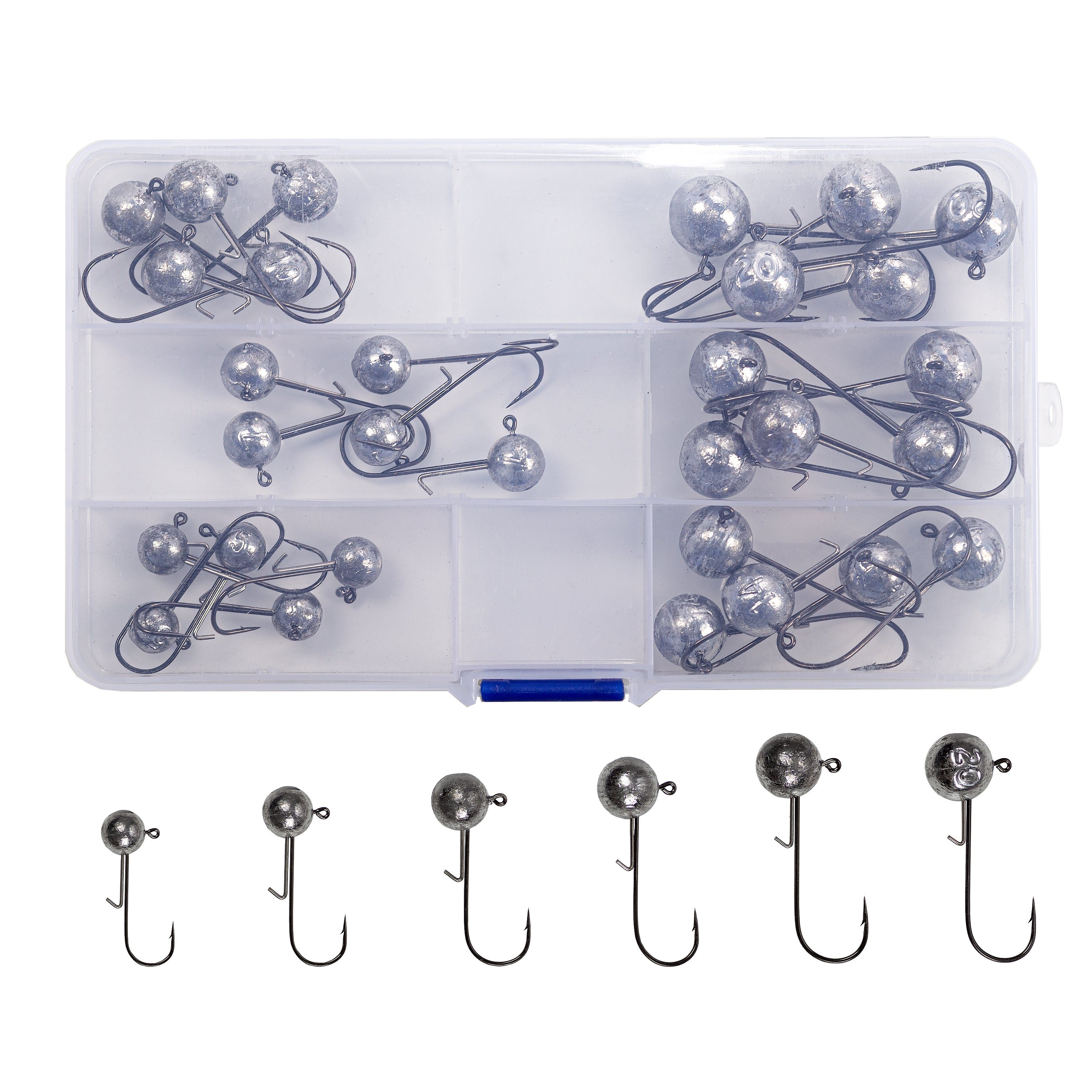 Jighaken Sortiment Mustad-Haken 5-20g Gummiköder-Angeln 25 Stück Bleiköpfe