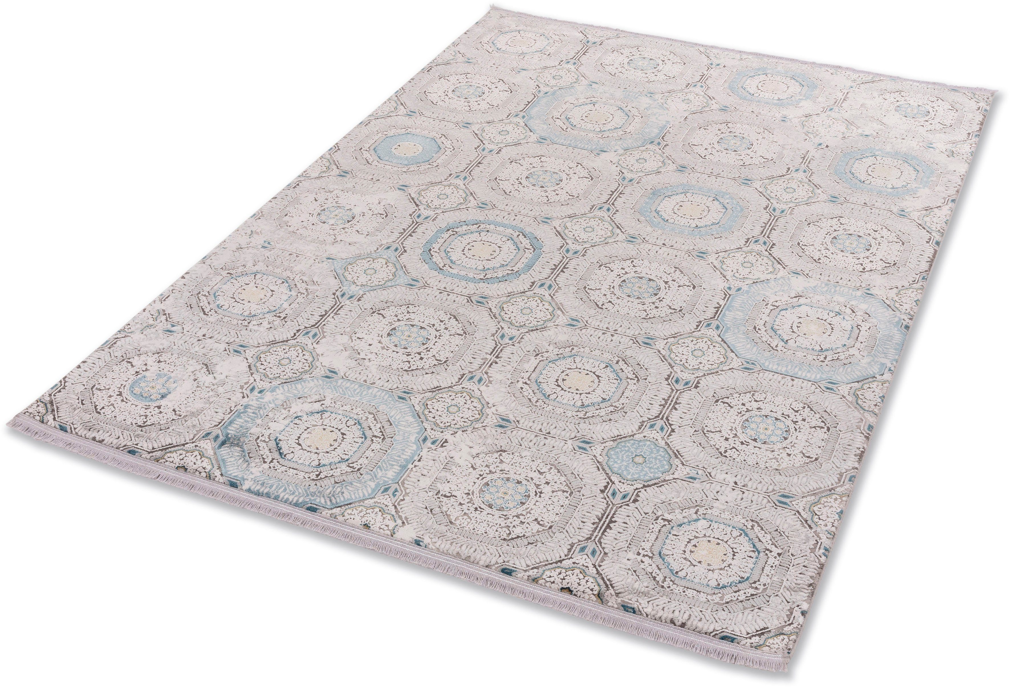 ASTRA Teppich Gravina 232, rechteckig, Höhe: 8 mm, seidiger Schimmer durch Viskose, Hoch Tief Struktur, Wohnzimmer