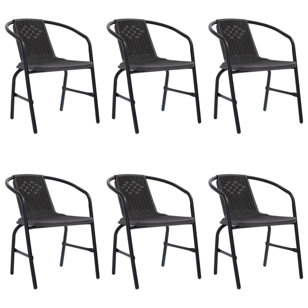 vidaXL Gartenstuhl Gartenstühle 6 Stk. Rattan-Optik günstig online kaufen