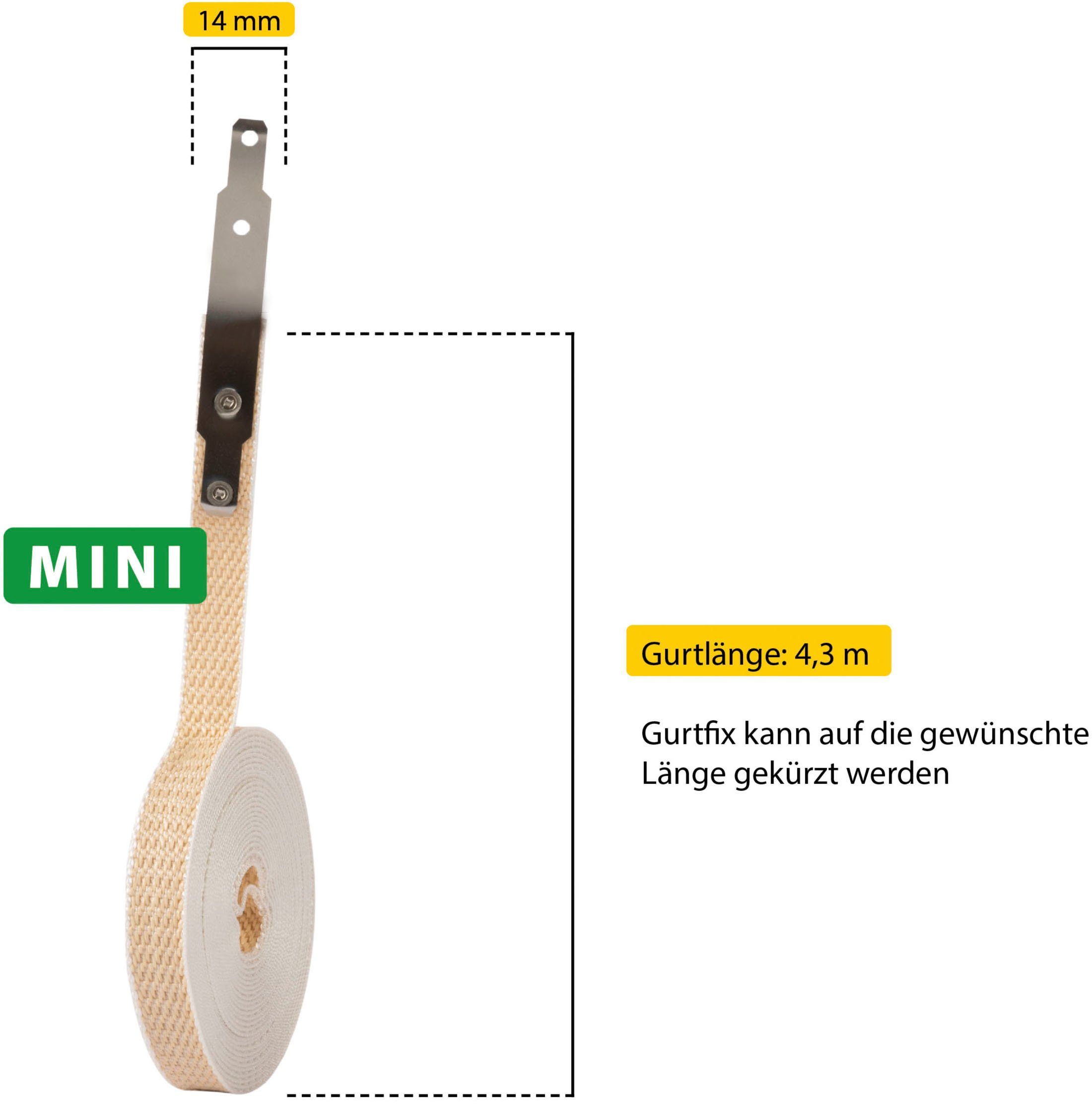 alte verschlissene Mini, oder beige Gurtbänder, 1-St., GURTFIX für SCHELLENBERG Reparatur-Set mm, 14