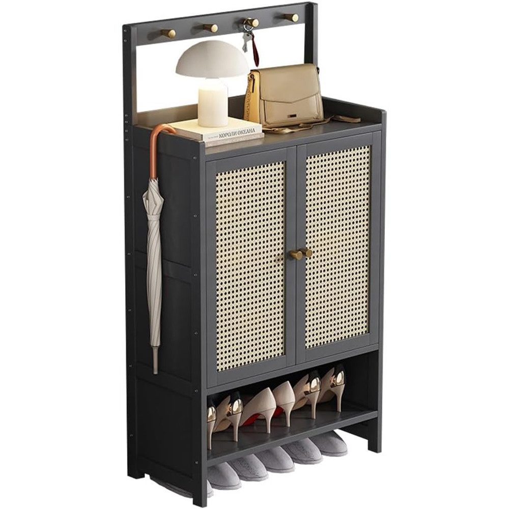 NUODWELL Schuhschrank Bambus Schuhschrank mit Haken, günstig online kaufen